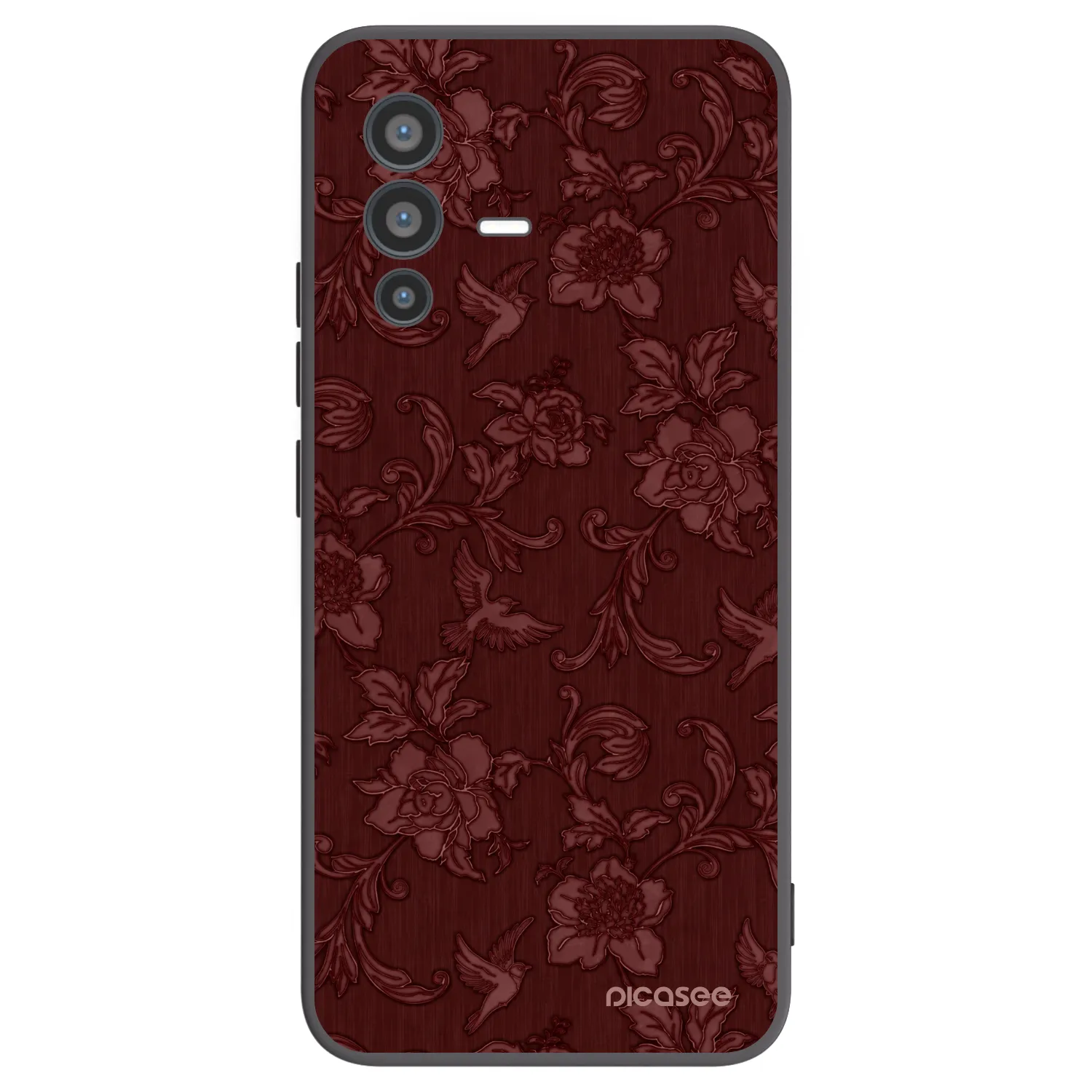 Picasee Vivo V23 5G Hülle - Schwarzes Silikon - Red Elegance