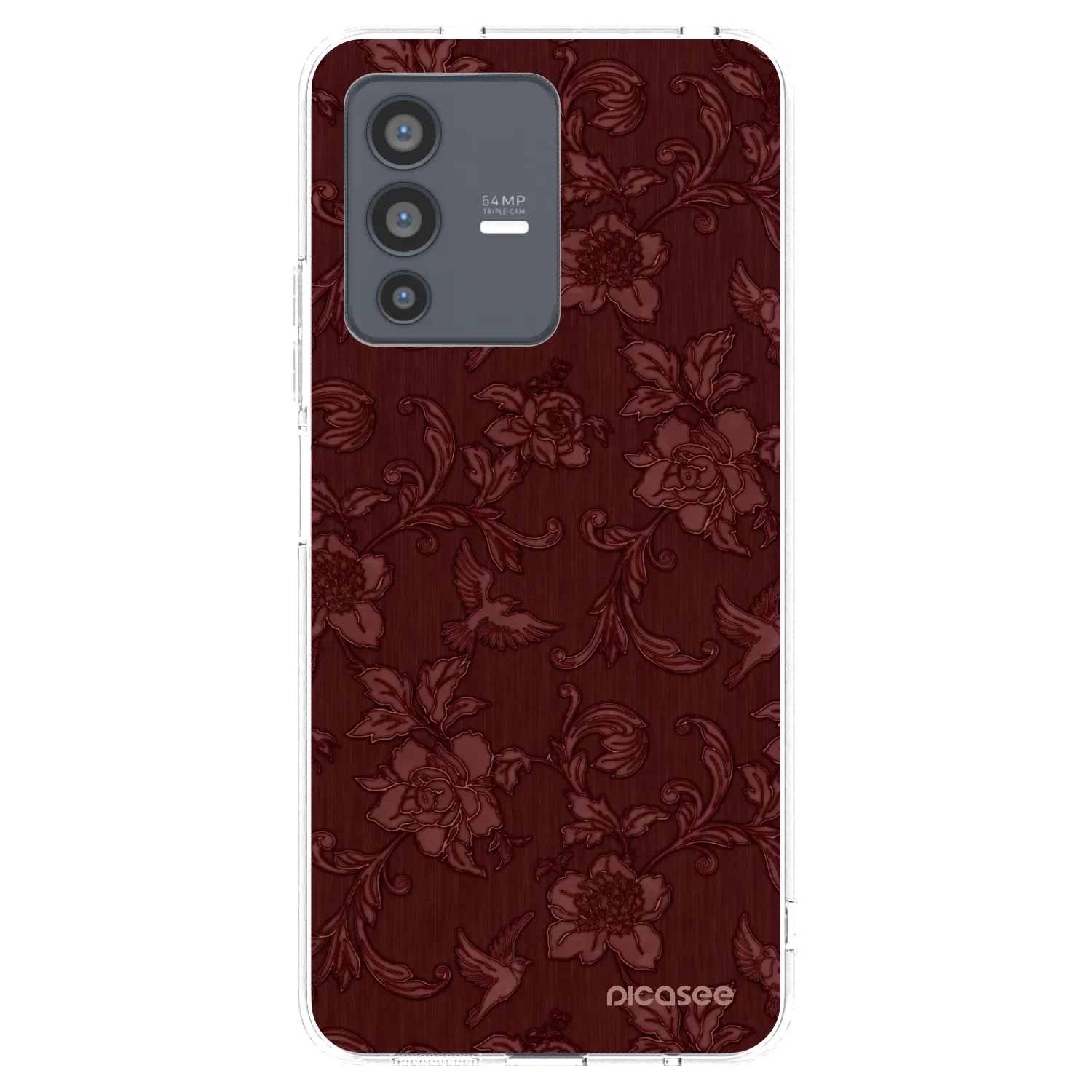Picasee Vivo V23 5G Hülle - Transparentes Silikon - Red Elegance