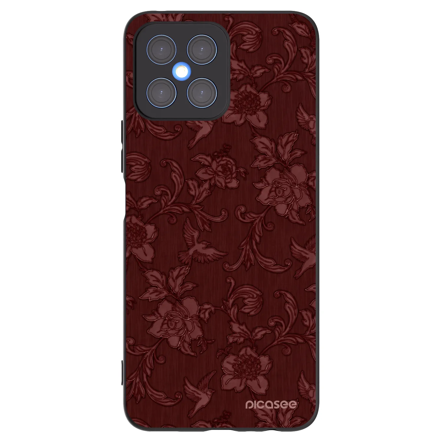 Picasee Honor X8 4G Hülle - Schwarzes Silikon - Red Elegance