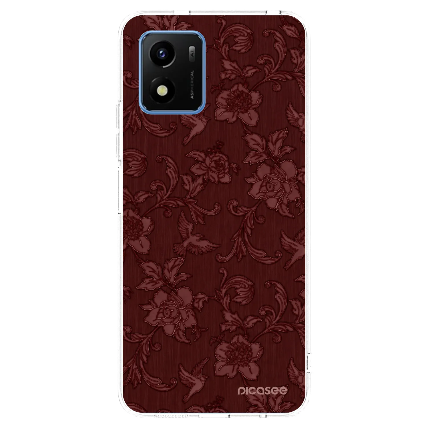 Picasee Vivo Y01 Hülle - Transparentes Silikon - Red Elegance