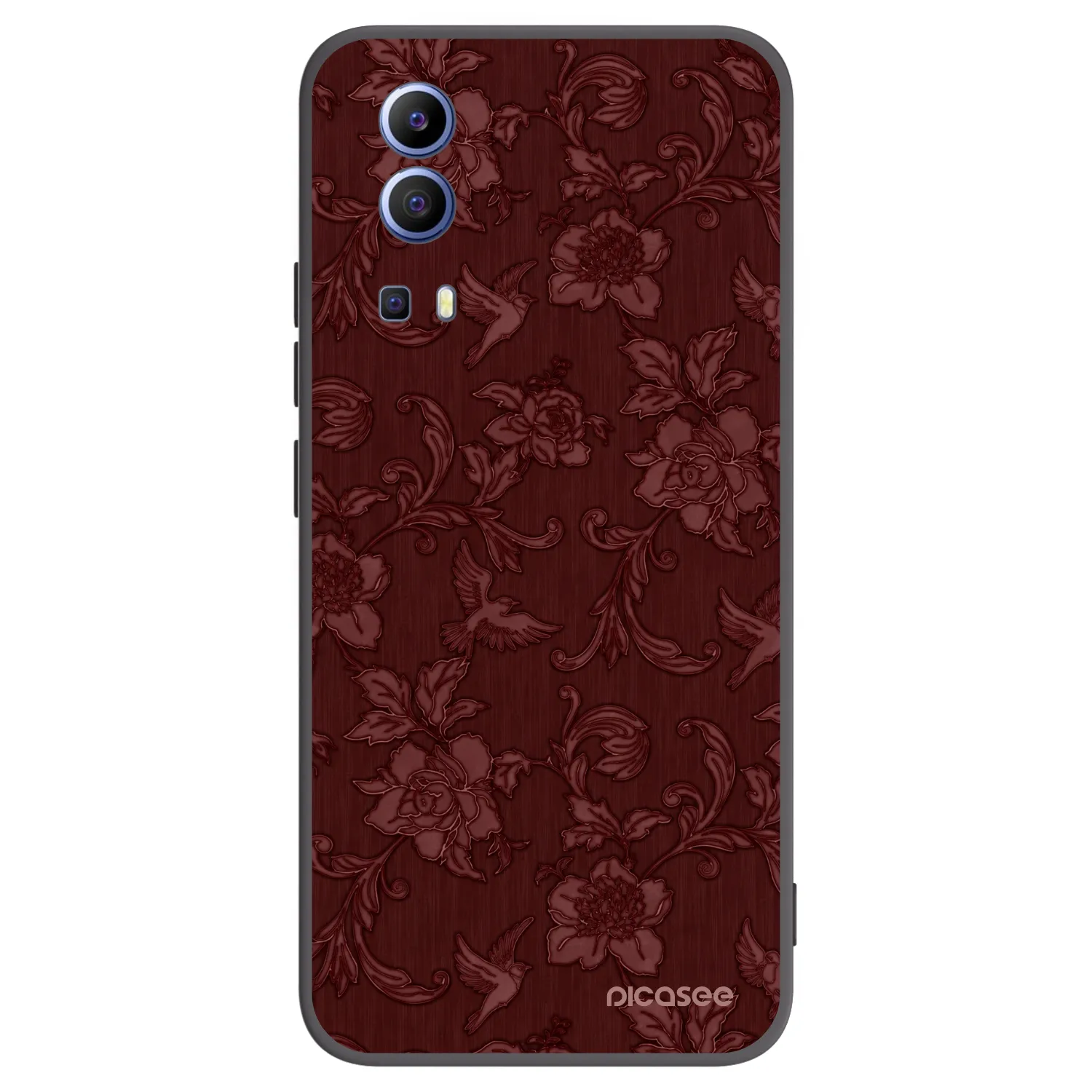 Picasee Vivo Y52 5G Hülle - Schwarzes Silikon - Red Elegance