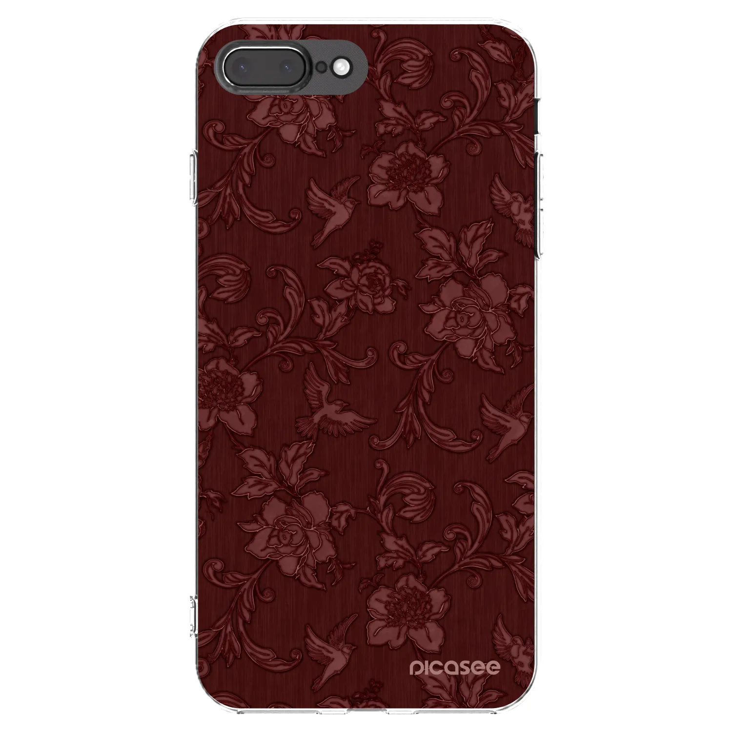 Picasee Apple iPhone 8 Plus Hülle - Transparentes Silikon - Red Elegance