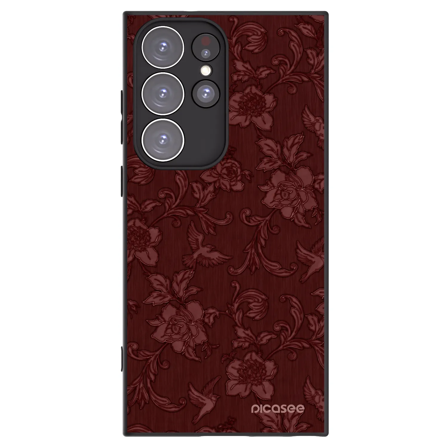 Picasee Samsung Galaxy S23 Ultra 5G Hülle - Schwarzes Silikon - Red Elegance