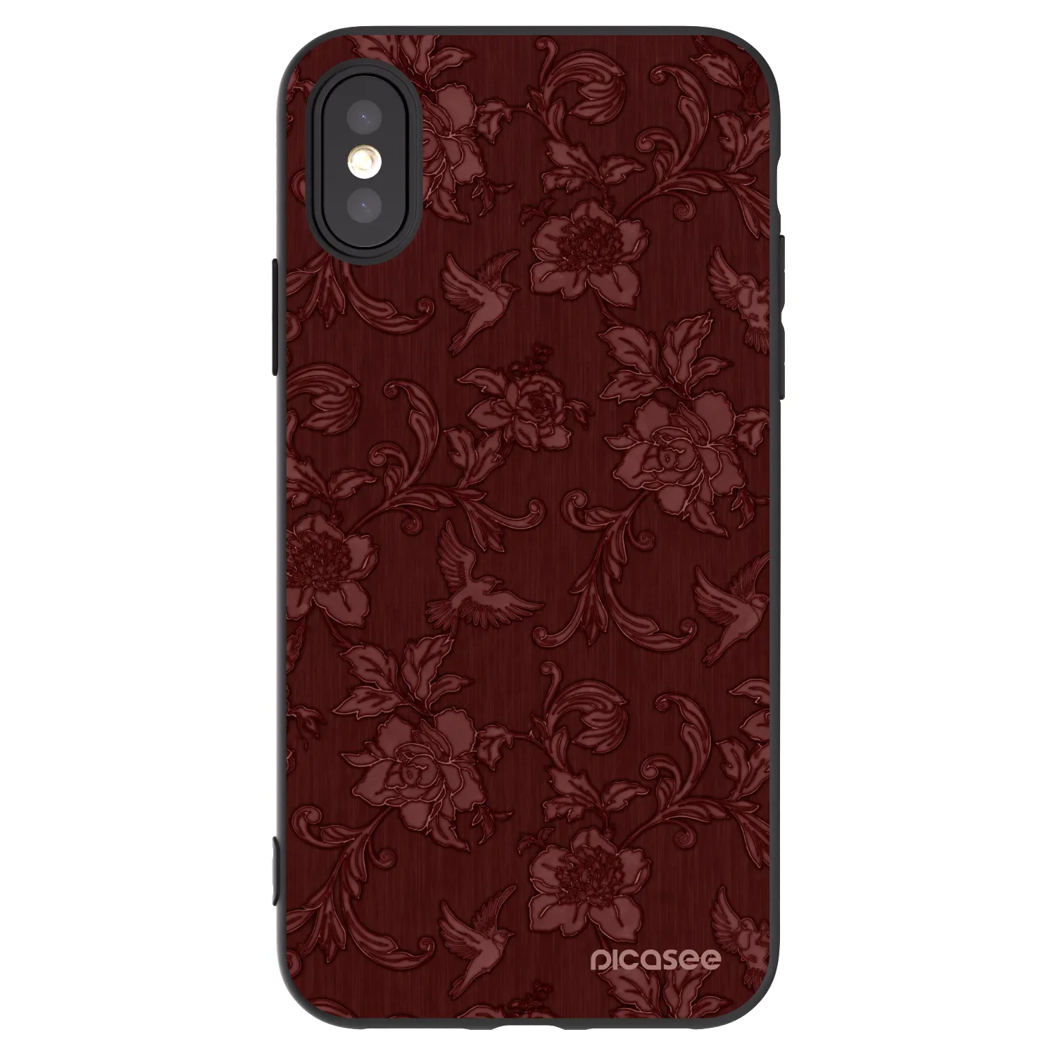 Picasee Apple iPhone X/XS Hülle - Schwarzes Silikon - Red Elegance