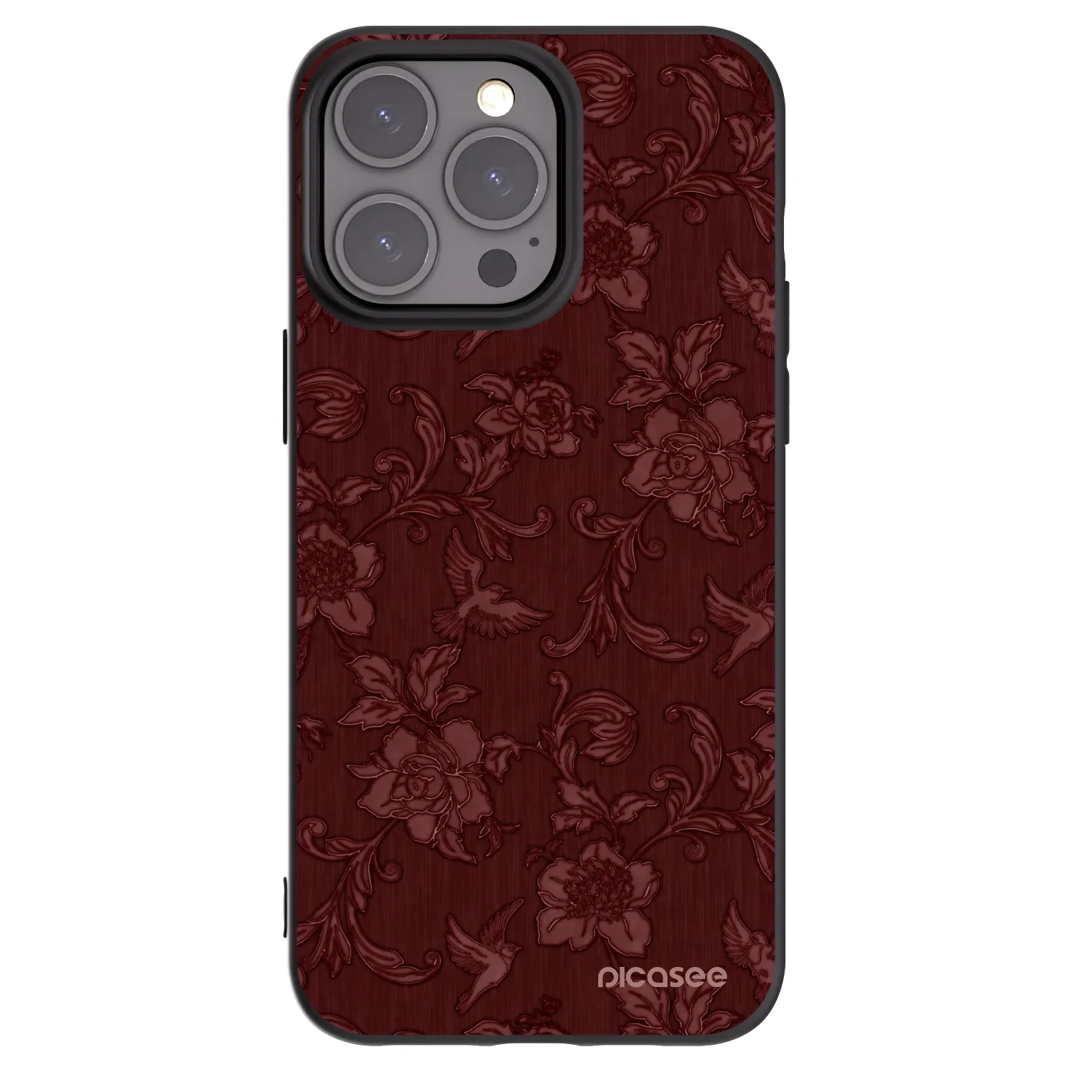 Picasee Apple iPhone 15 Pro Max Hülle - Schwarzes Silikon - Red Elegance