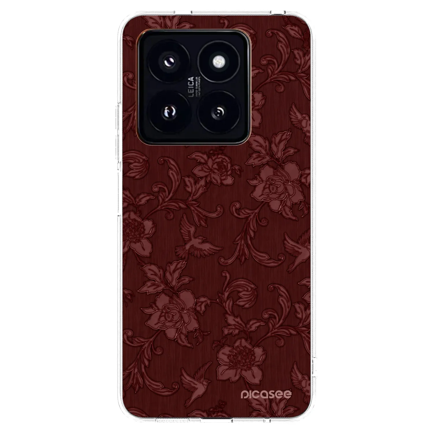 Picasee Xiaomi 14 Pro Hülle - Transparentes Silikon - Red Elegance