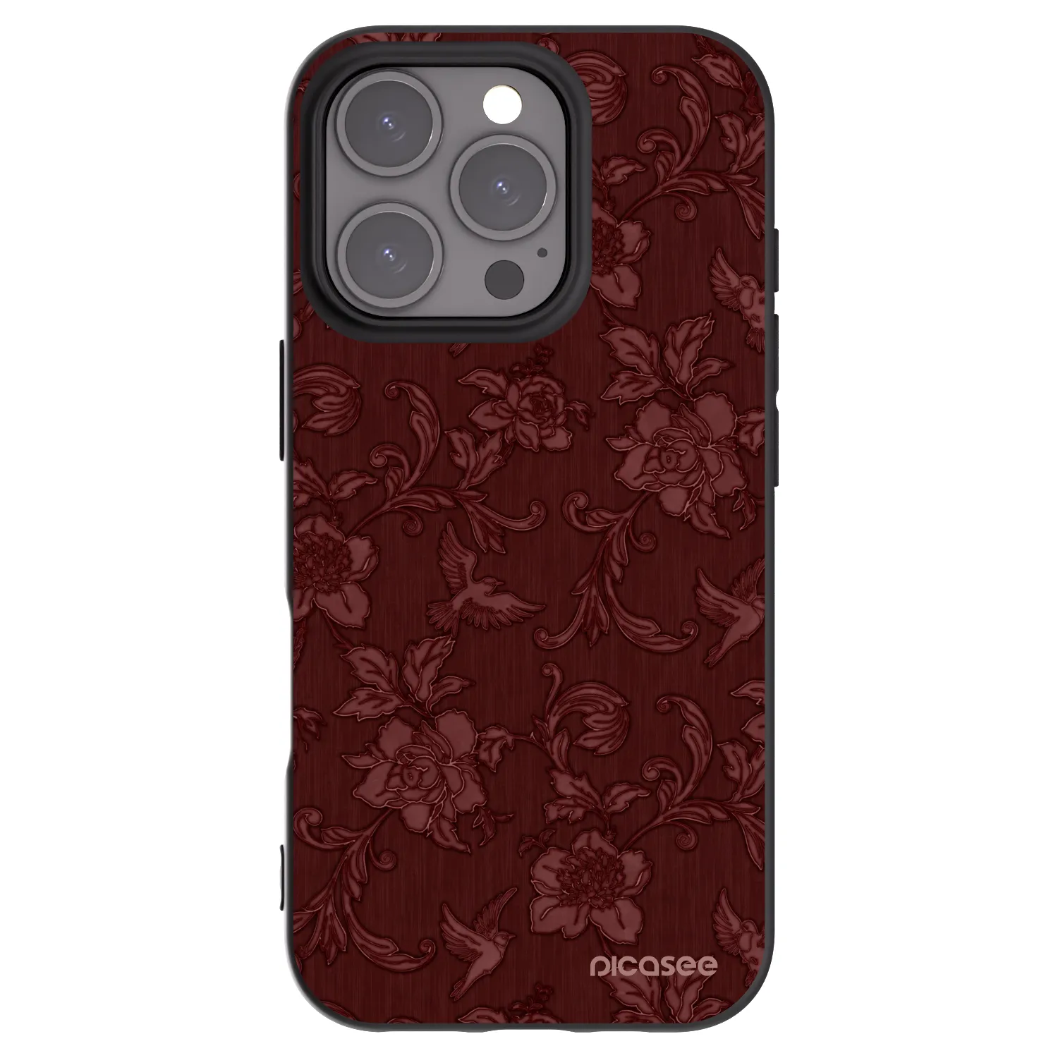 Picasee Apple iPhone 16 Pro Hülle - Schwarzes Silikon - Red Elegance
