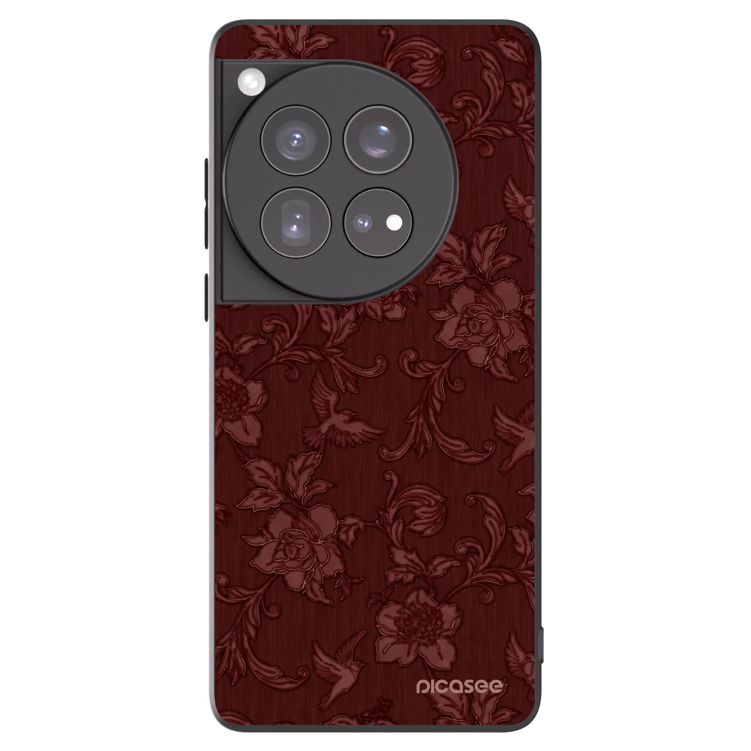 Picasee OnePlus 12 5G Hülle - Schwarzes Silikon - Red Elegance