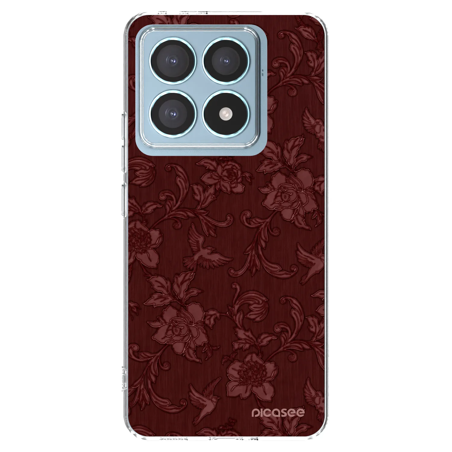 Picasee Xiaomi 14T Pro Hülle - Transparentes Silikon - Red Elegance