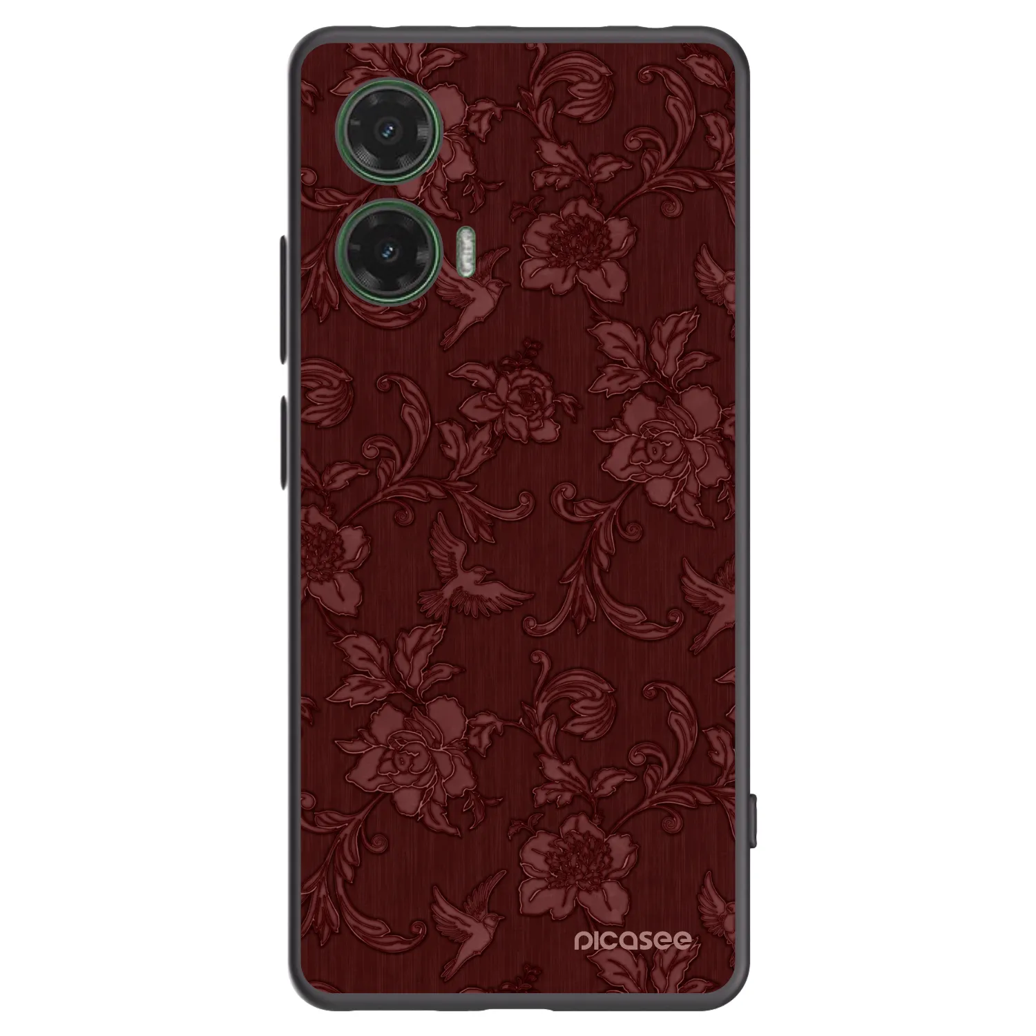 Picasee Motorola Moto G35 5G Hülle - Schwarzes Silikon - Red Elegance