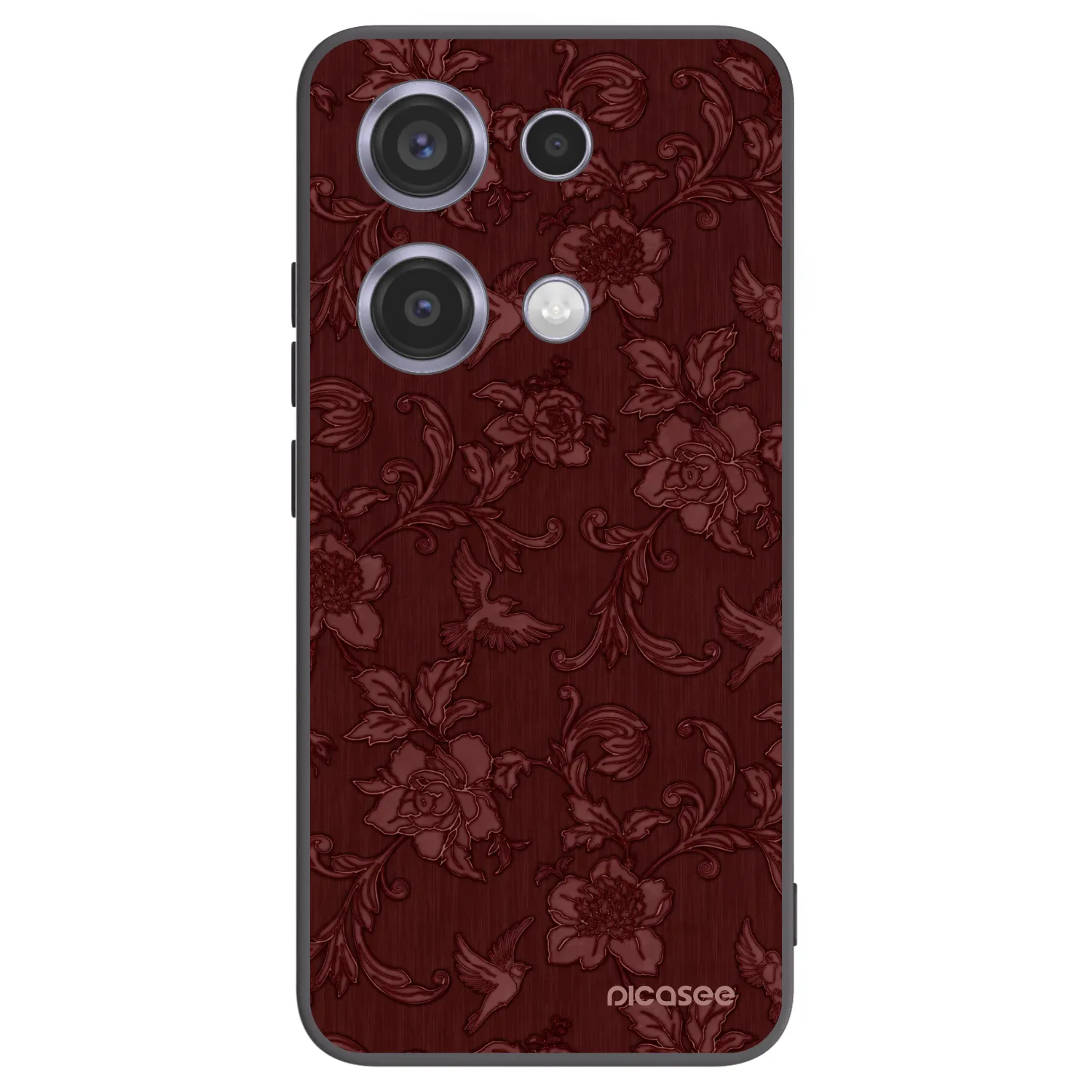 Picasee Xiaomi Redmi Note 14S Hülle - Schwarzes Silikon - Red Elegance