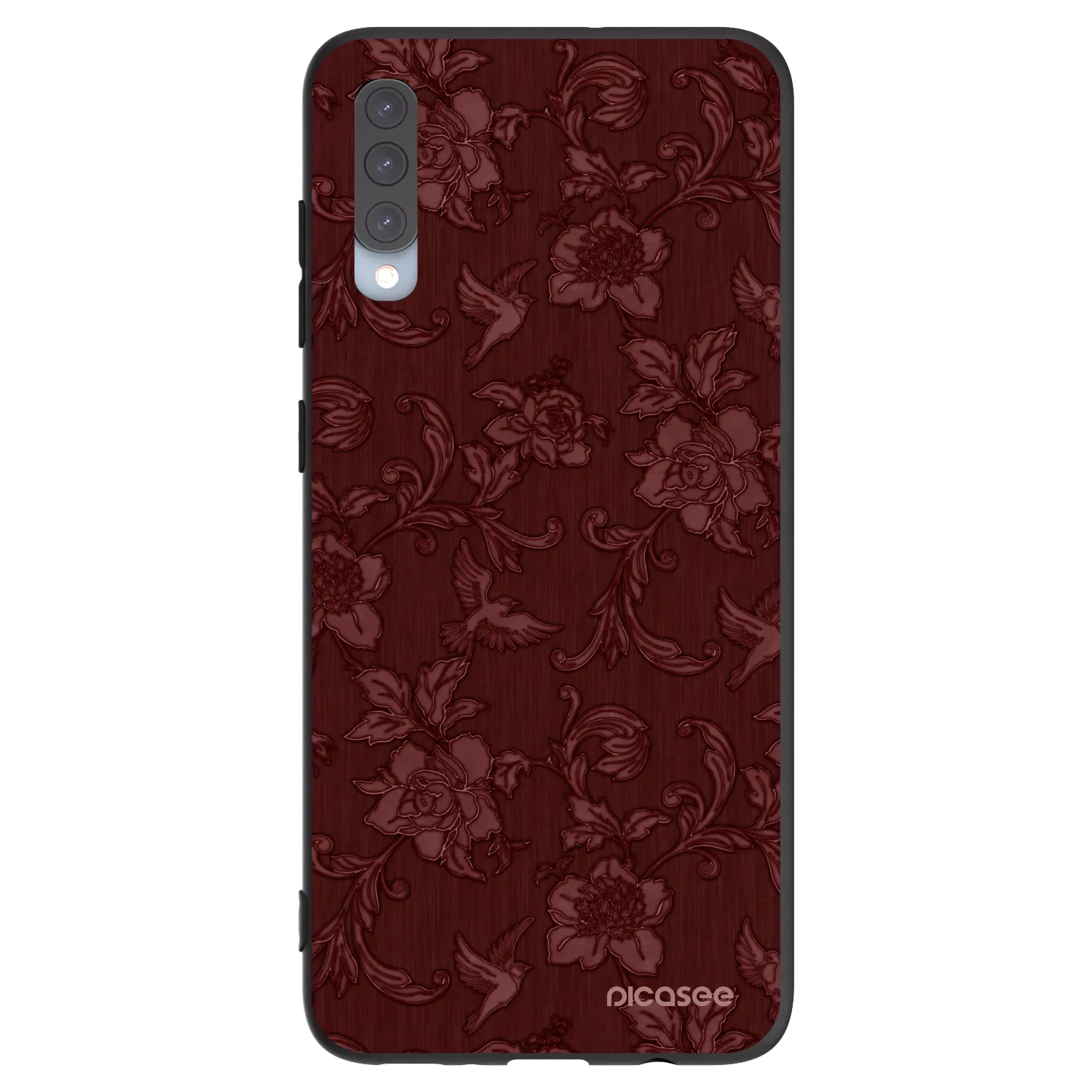 Picasee Samsung Galaxy A70 A705F Hülle - Schwarzes Silikon - Red Elegance