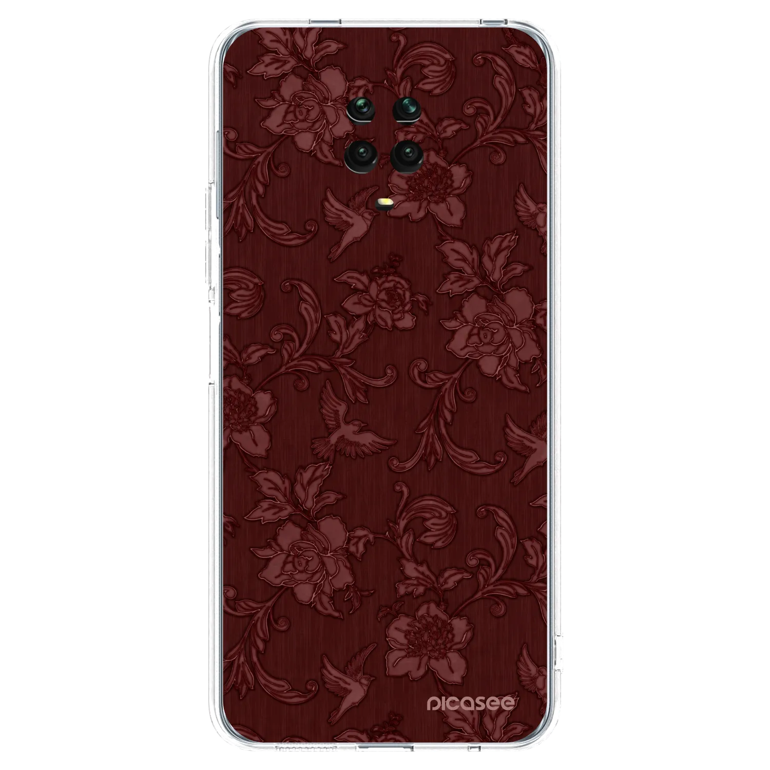 Picasee Xiaomi Redmi Note 9S Hülle - Transparentes Silikon - Red Elegance