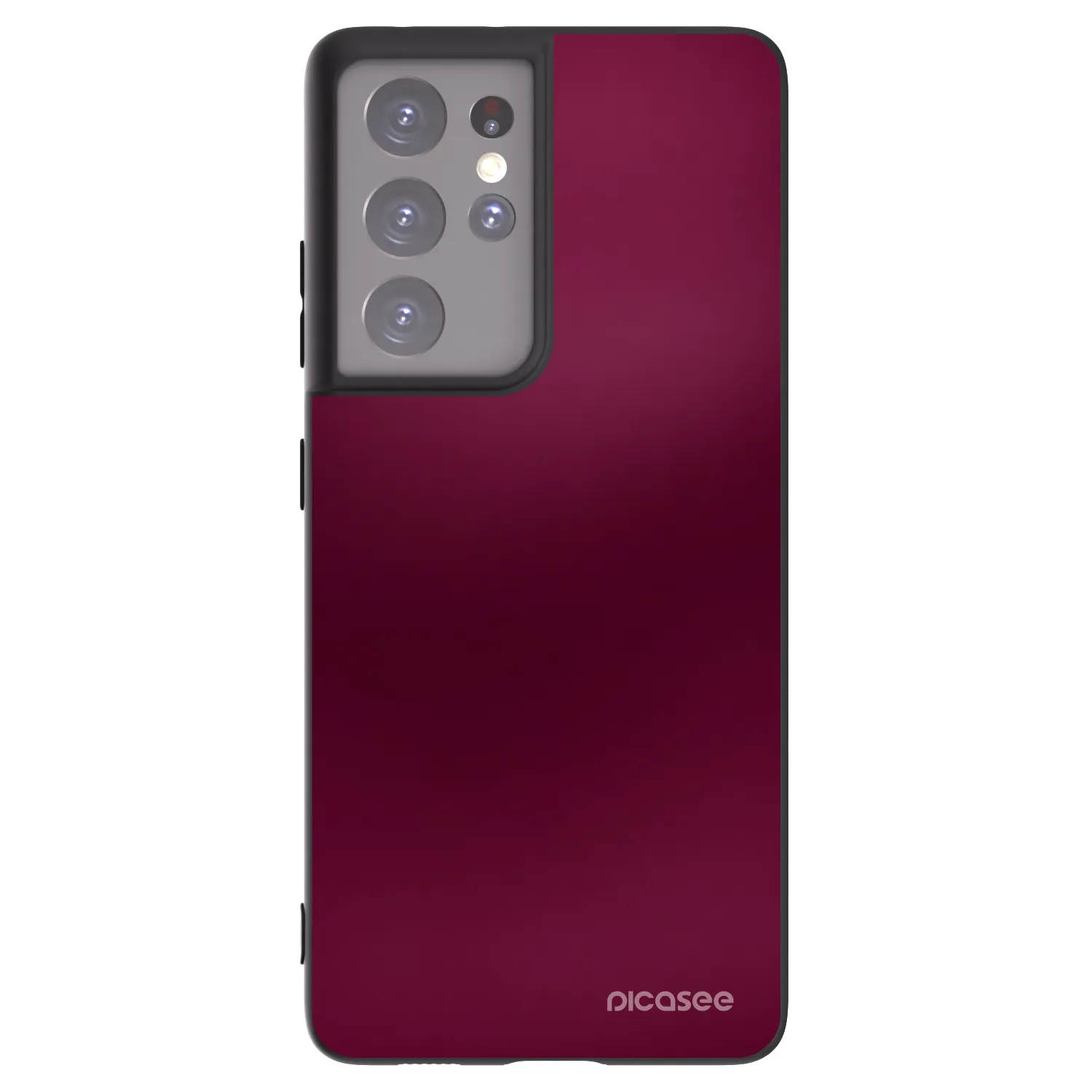 Picasee Samsung Galaxy S21 Ultra 5G G998B Hülle - Schwarzes Silikon - Velvet Bordeaux