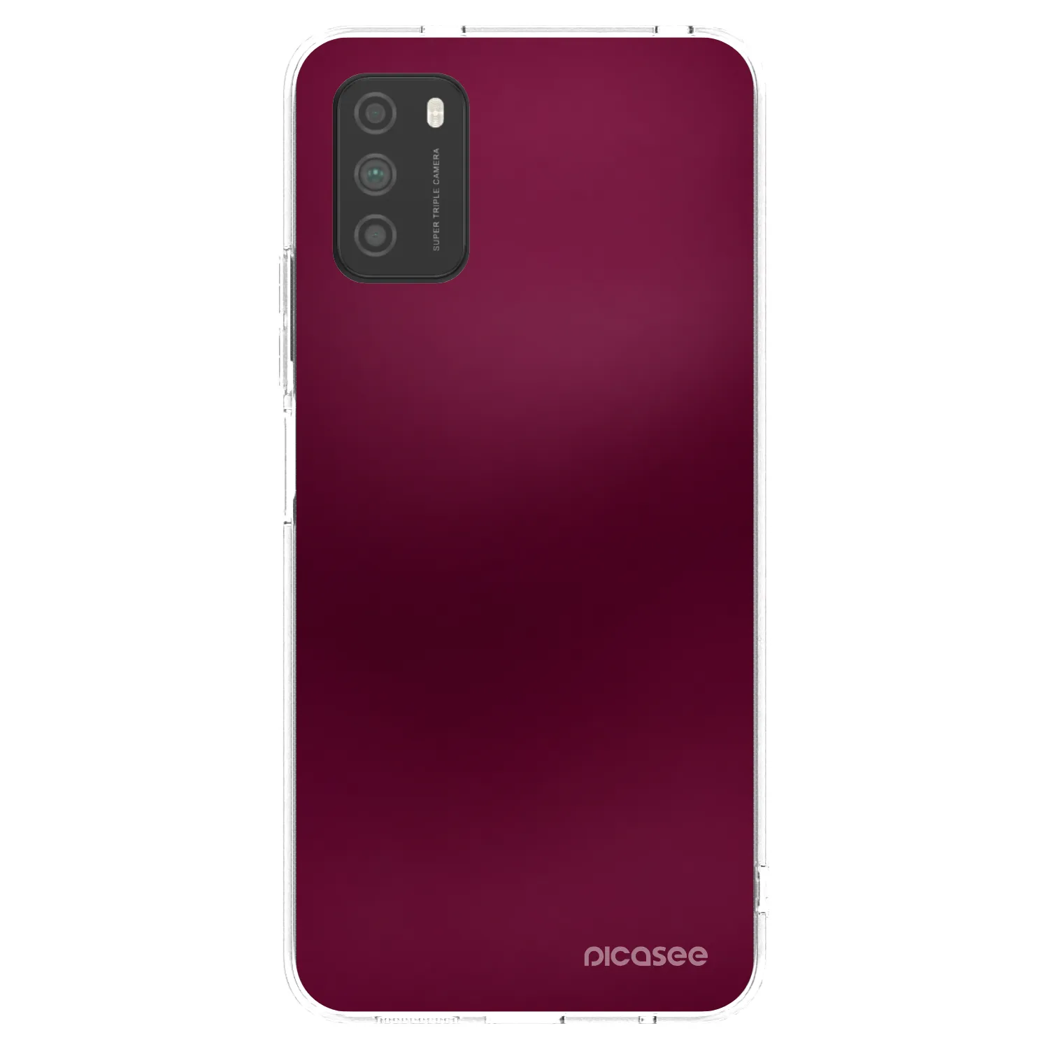 Picasee Xiaomi Poco M3 Hülle - Transparentes Silikon - Velvet Bordeaux