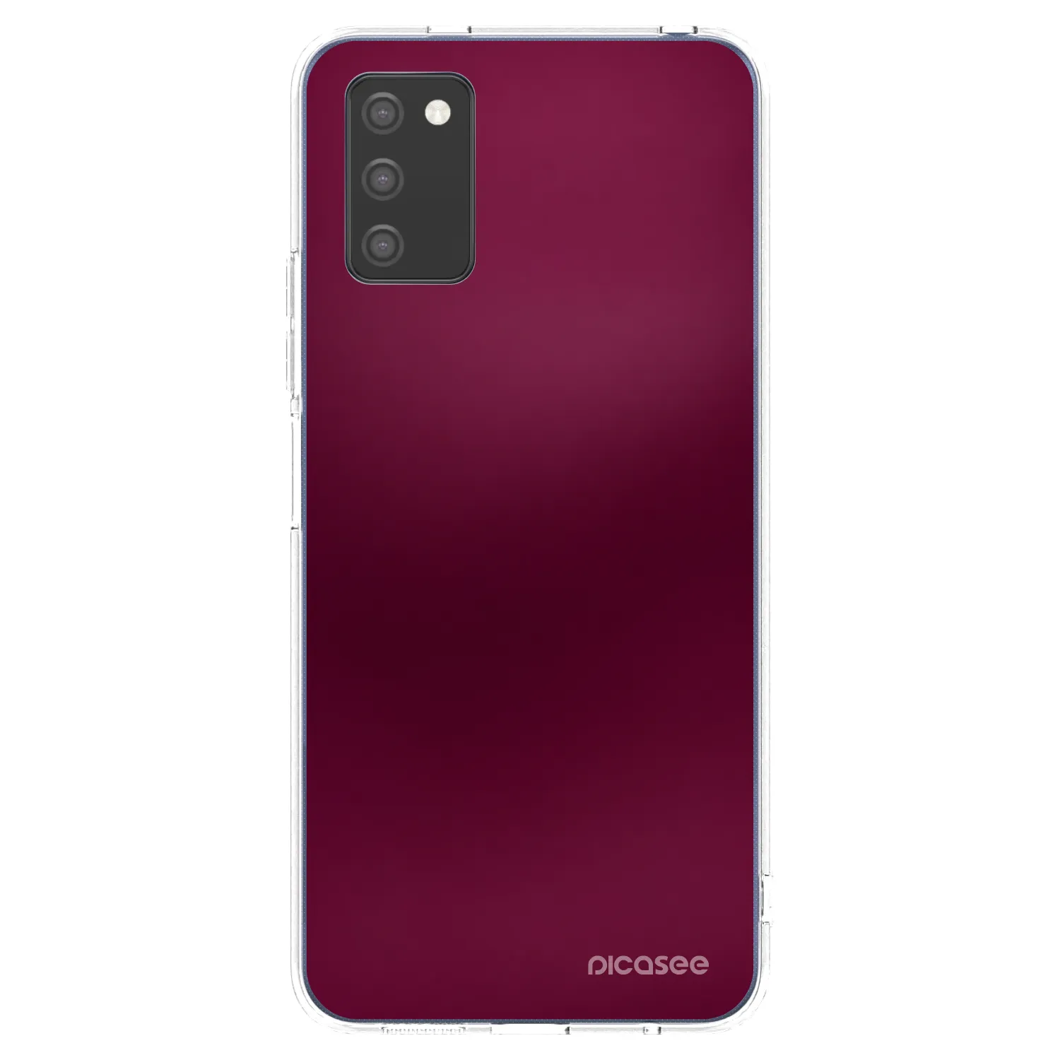 Picasee Samsung Galaxy A02s A025G Hülle - Transparentes Silikon - Velvet Bordeaux