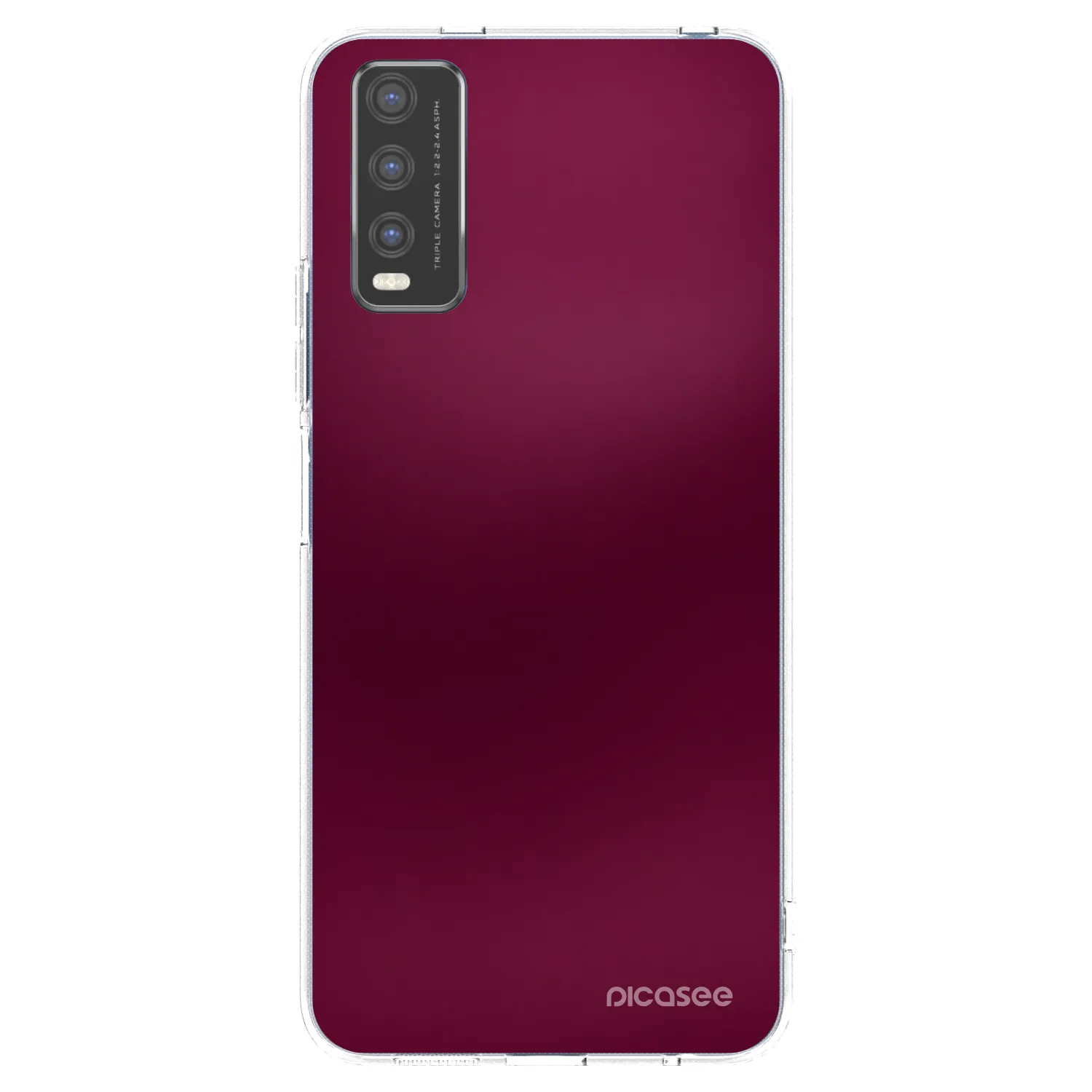 Picasee Vivo Y20s Hülle - Transparentes Silikon - Velvet Bordeaux