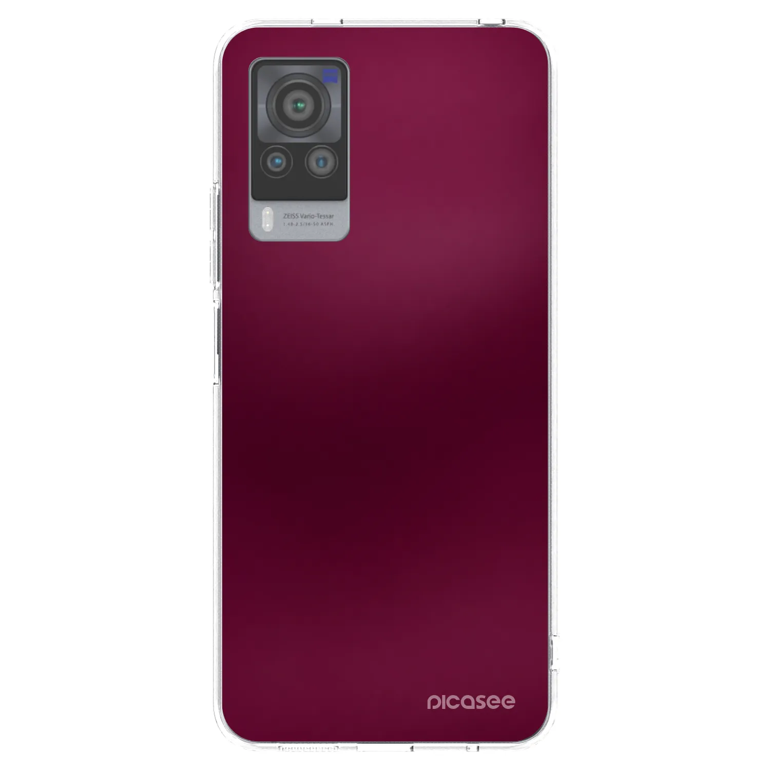 Picasee Vivo X60 Pro 5G Hülle - Transparentes Silikon - Velvet Bordeaux