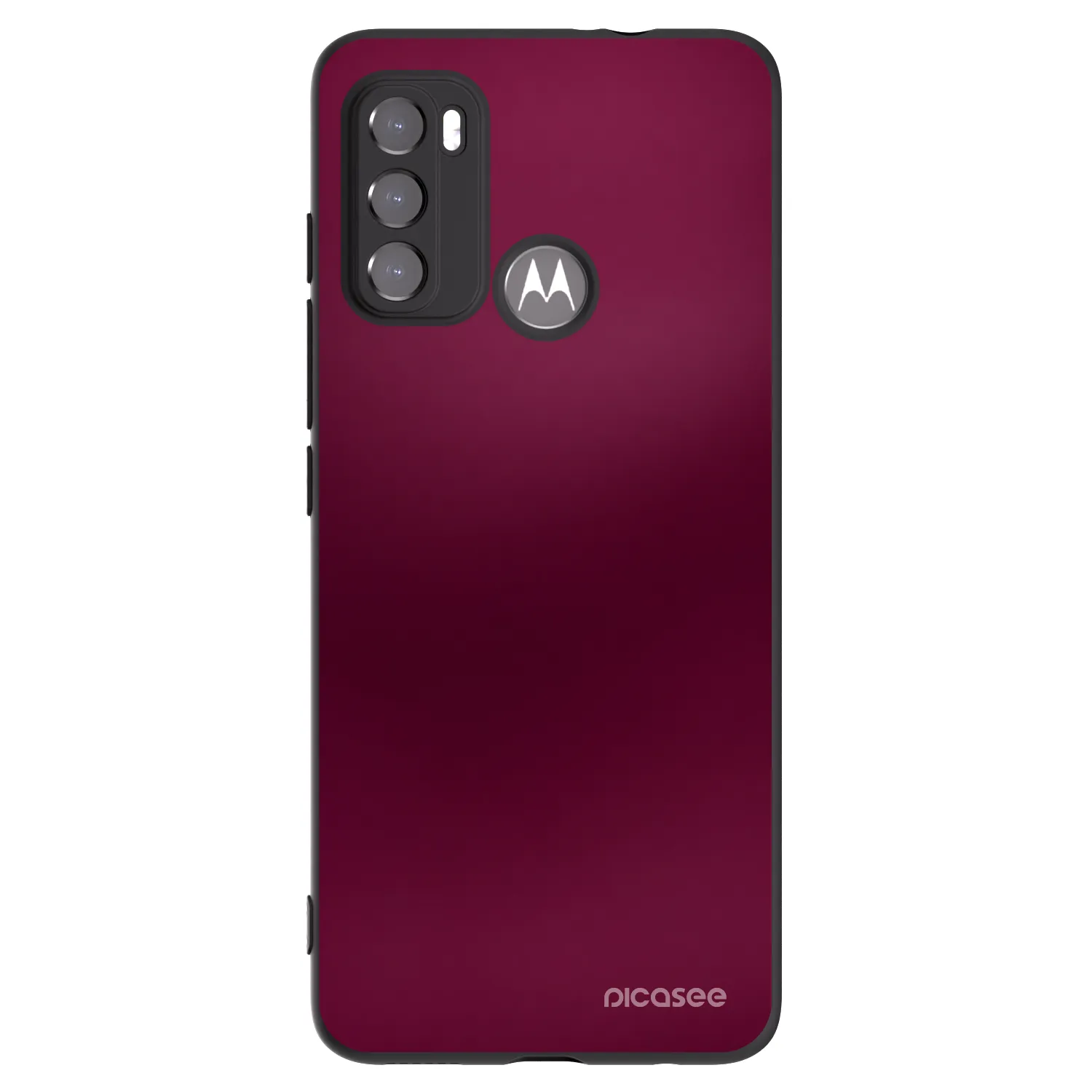 Picasee Motorola Moto G60 Hülle - Schwarzes Silikon - Velvet Bordeaux