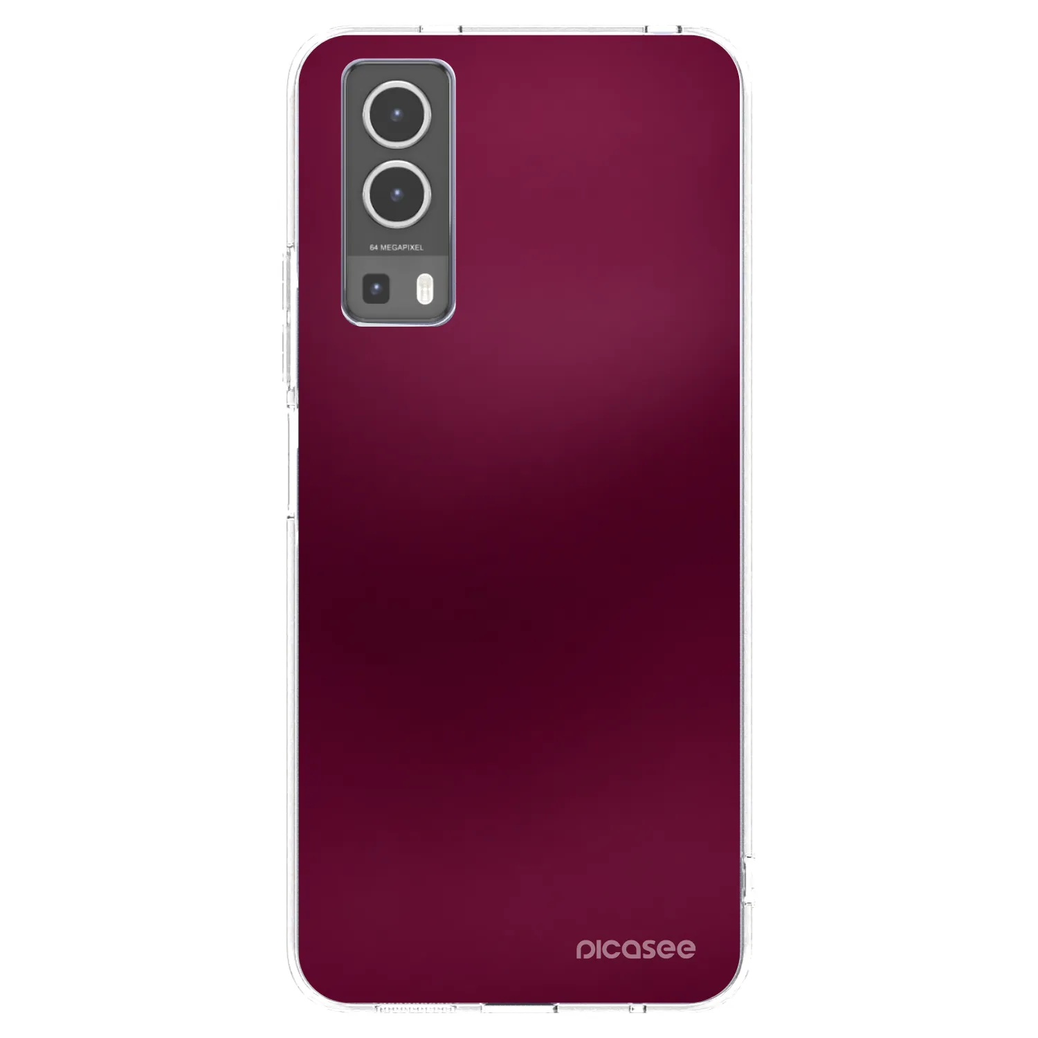 Picasee Vivo Y72 5G Hülle - Transparentes Silikon - Velvet Bordeaux
