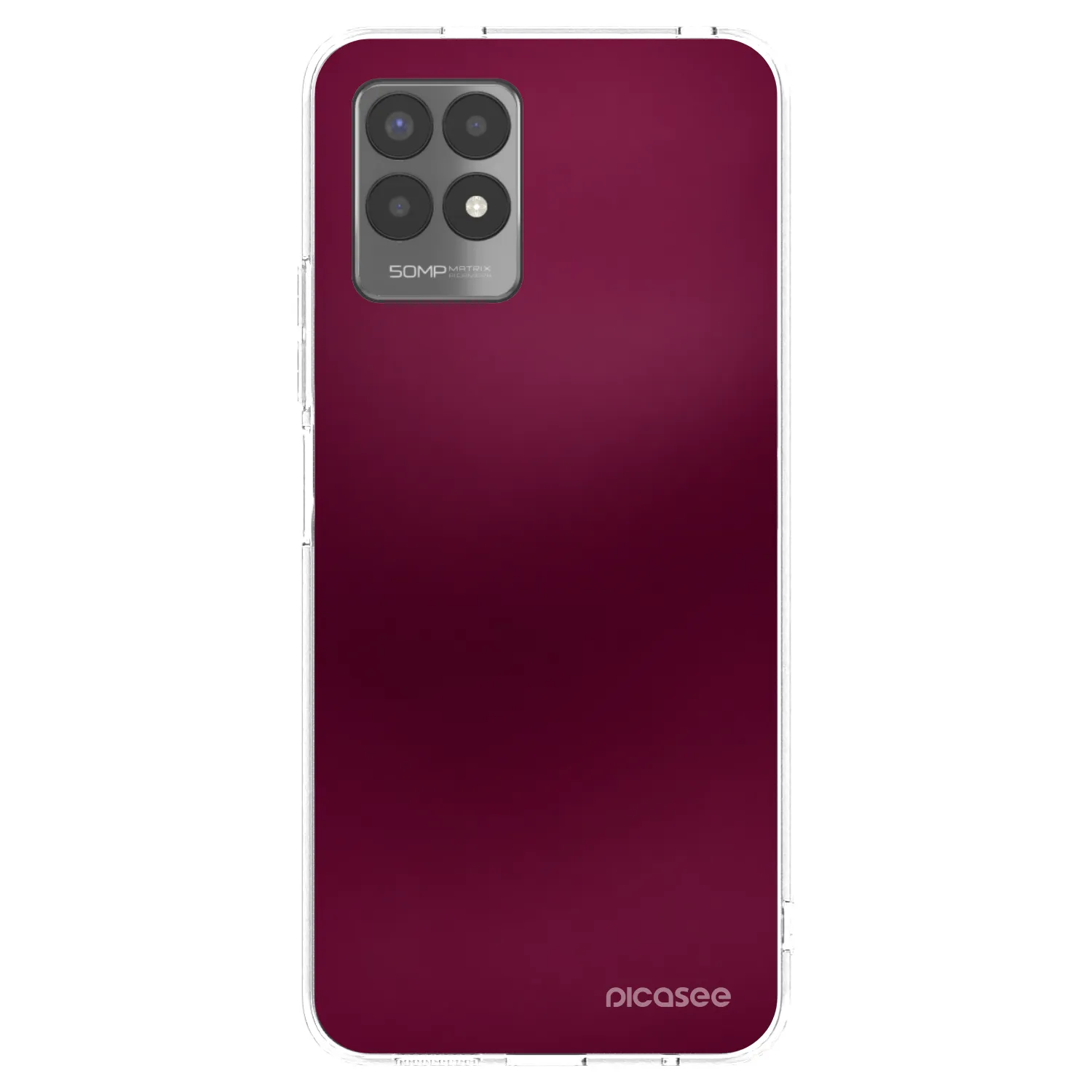 Picasee Realme 8i Hülle - Transparentes Silikon - Velvet Bordeaux
