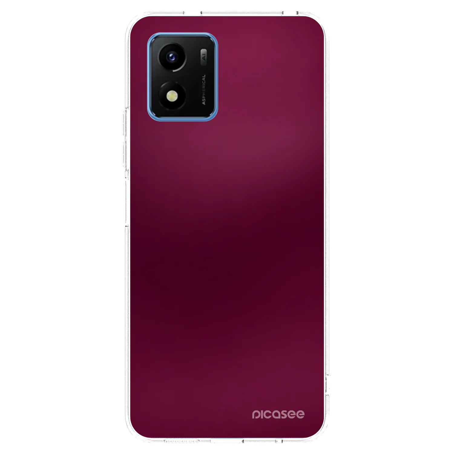 Picasee Vivo Y01 Hülle - Transparentes Silikon - Velvet Bordeaux