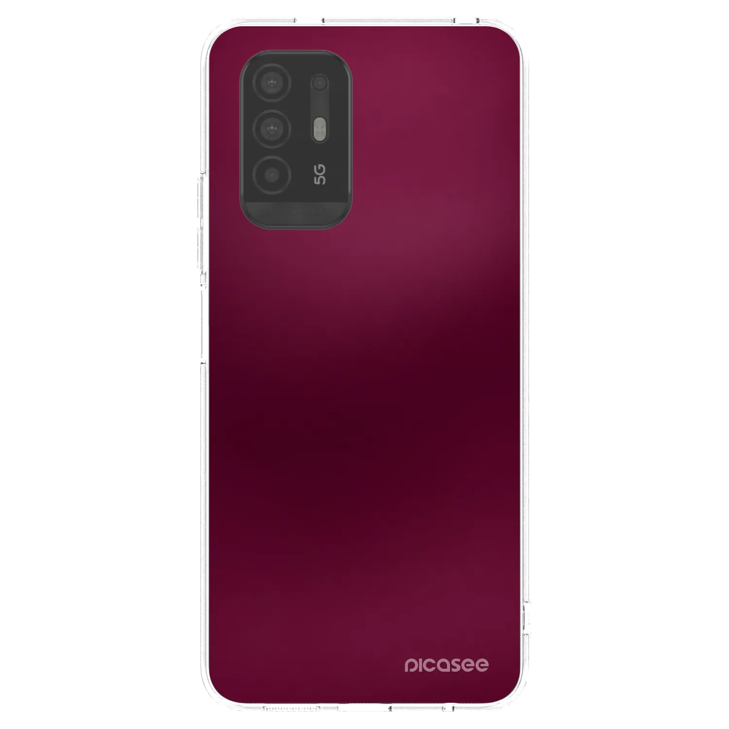 Picasee OPPO A94 5G Hülle - Transparentes Silikon - Velvet Bordeaux
