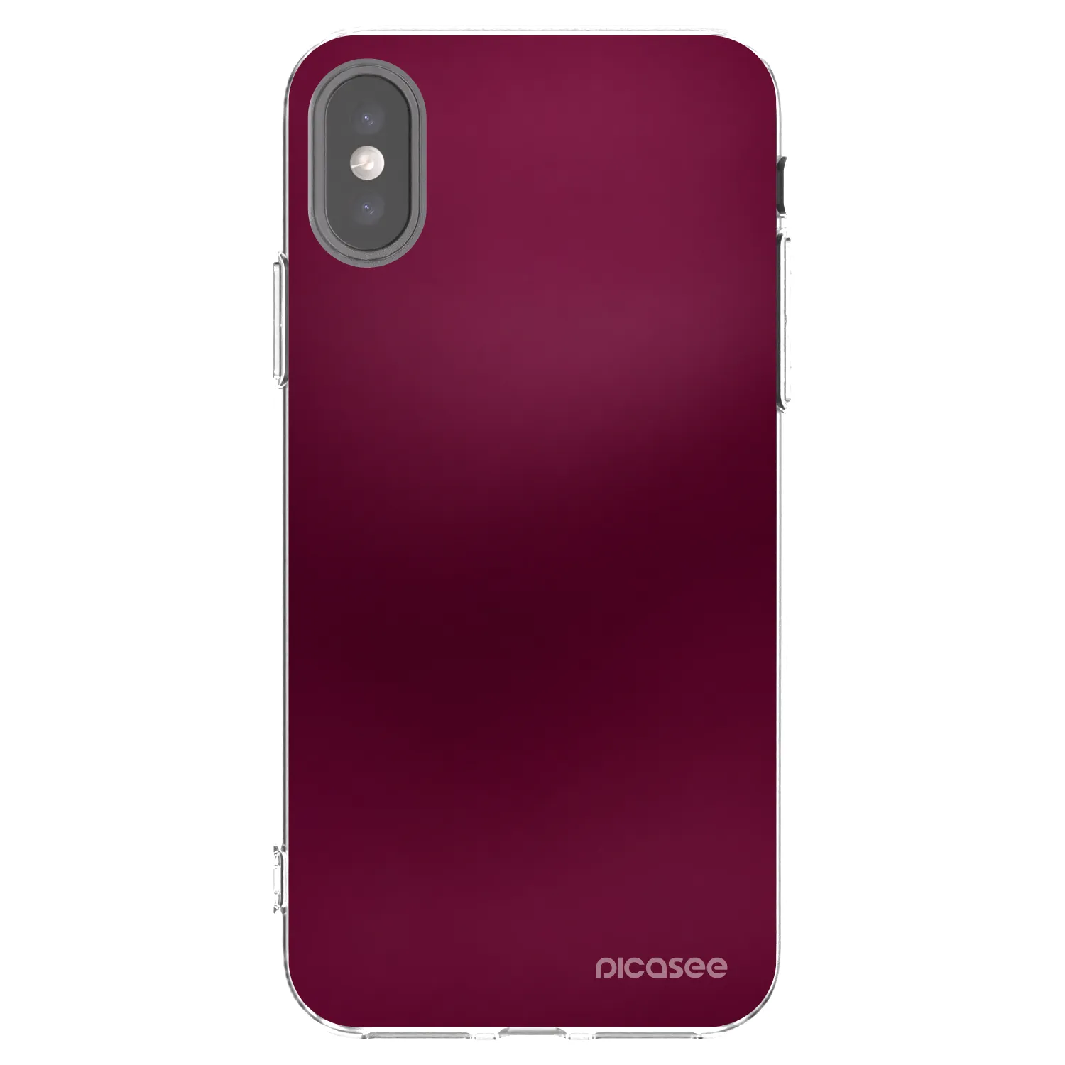 Picasee Apple iPhone X/XS Hülle - Transparentes Silikon - Velvet Bordeaux
