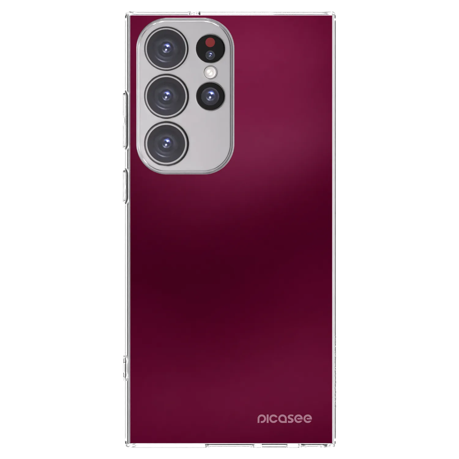 Picasee Samsung Galaxy S23 Ultra 5G Hülle - Transparentes Silikon - Velvet Bordeaux