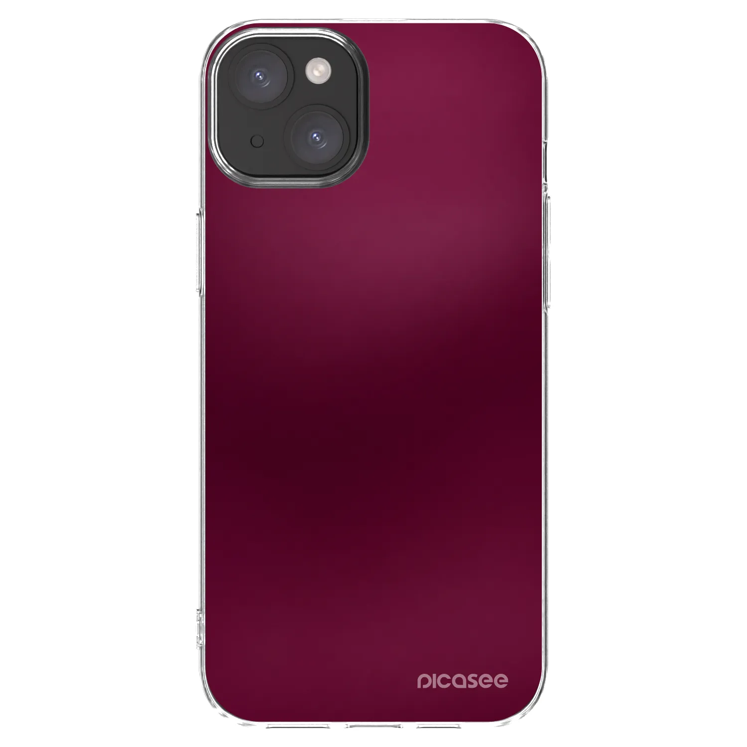 Picasee Apple iPhone 15 Plus Hülle - Transparentes Silikon - Velvet Bordeaux