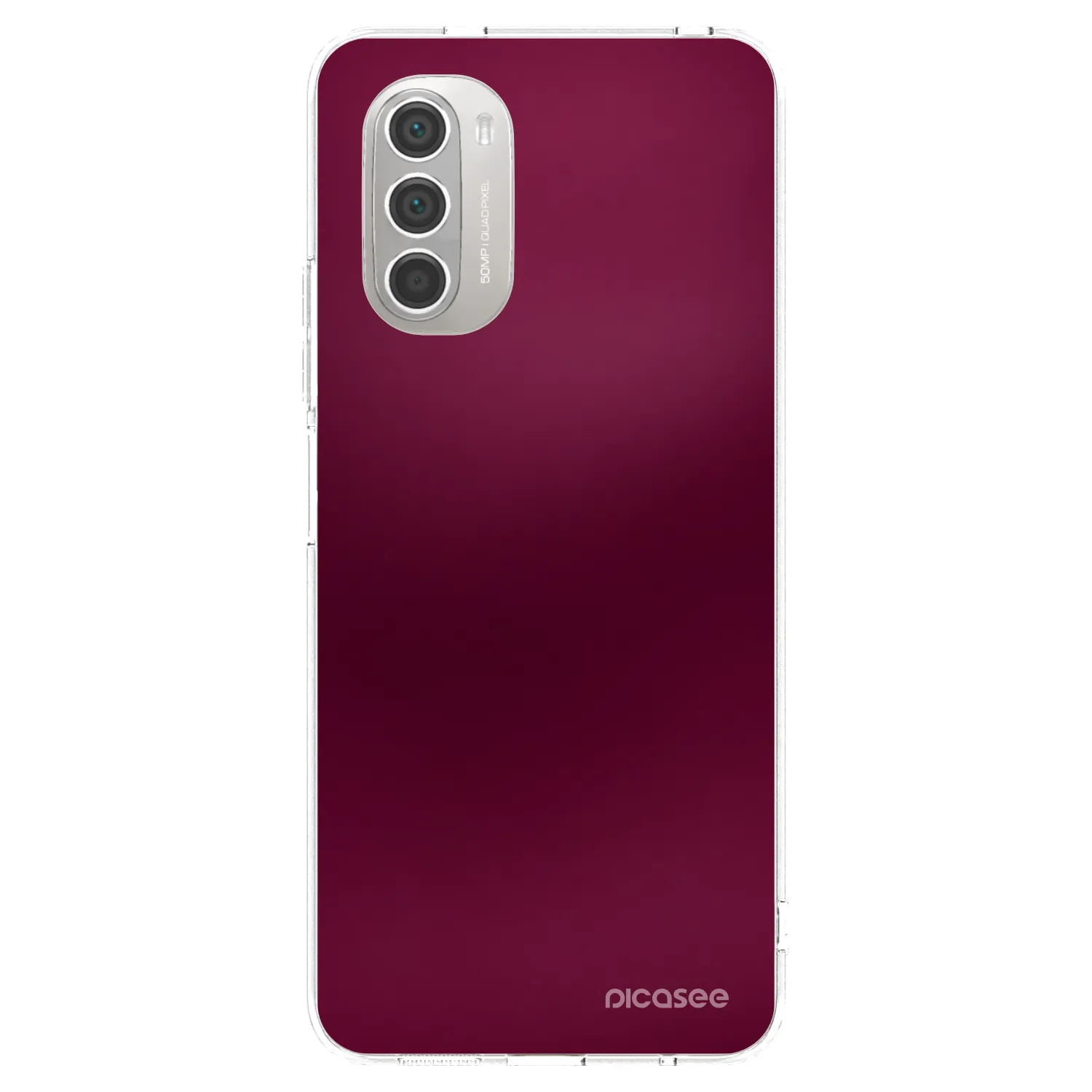 Picasee Motorola Moto G51 Hülle - Transparentes Silikon - Velvet Bordeaux