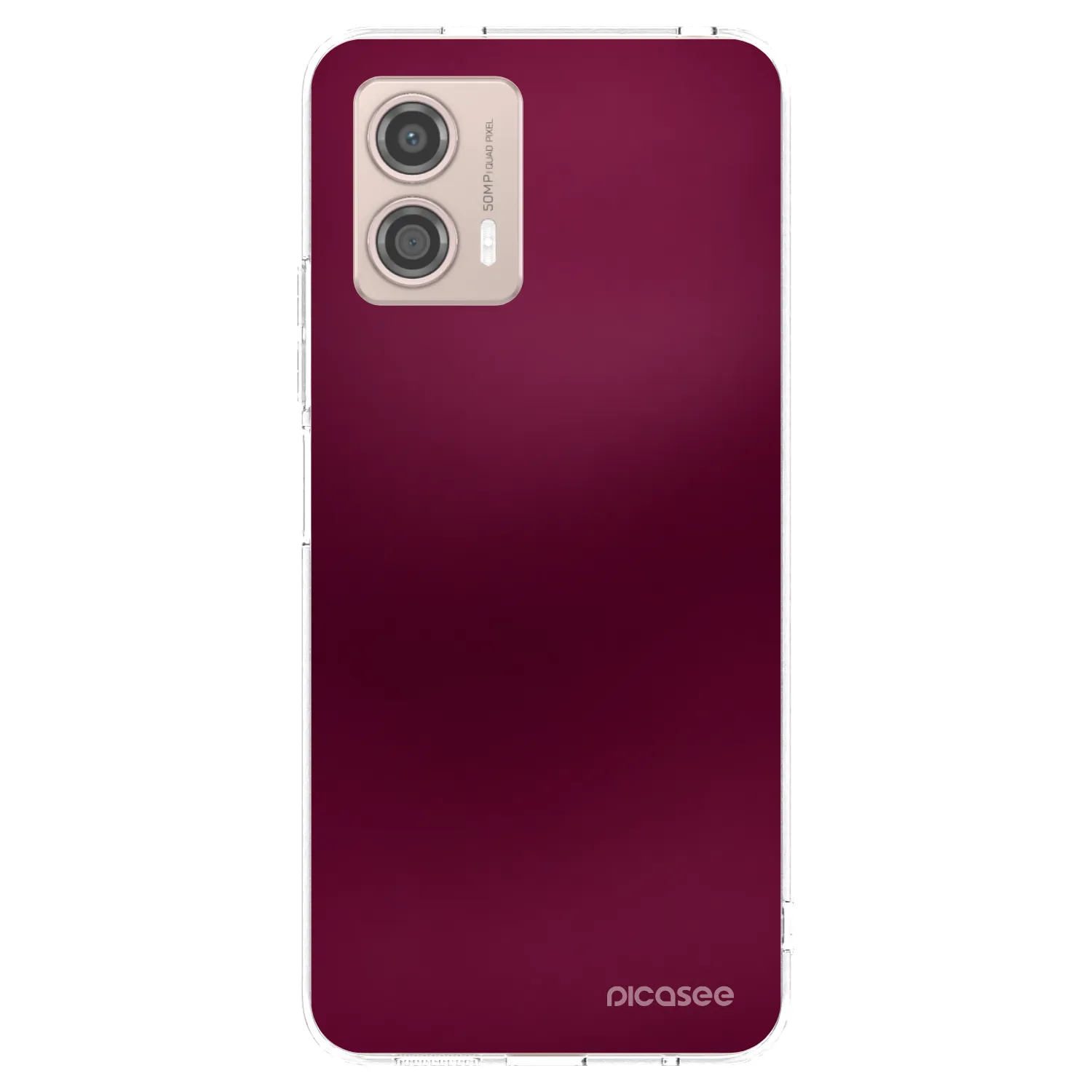Picasee Motorola Moto G53 5G Hülle - Transparentes Silikon - Velvet Bordeaux