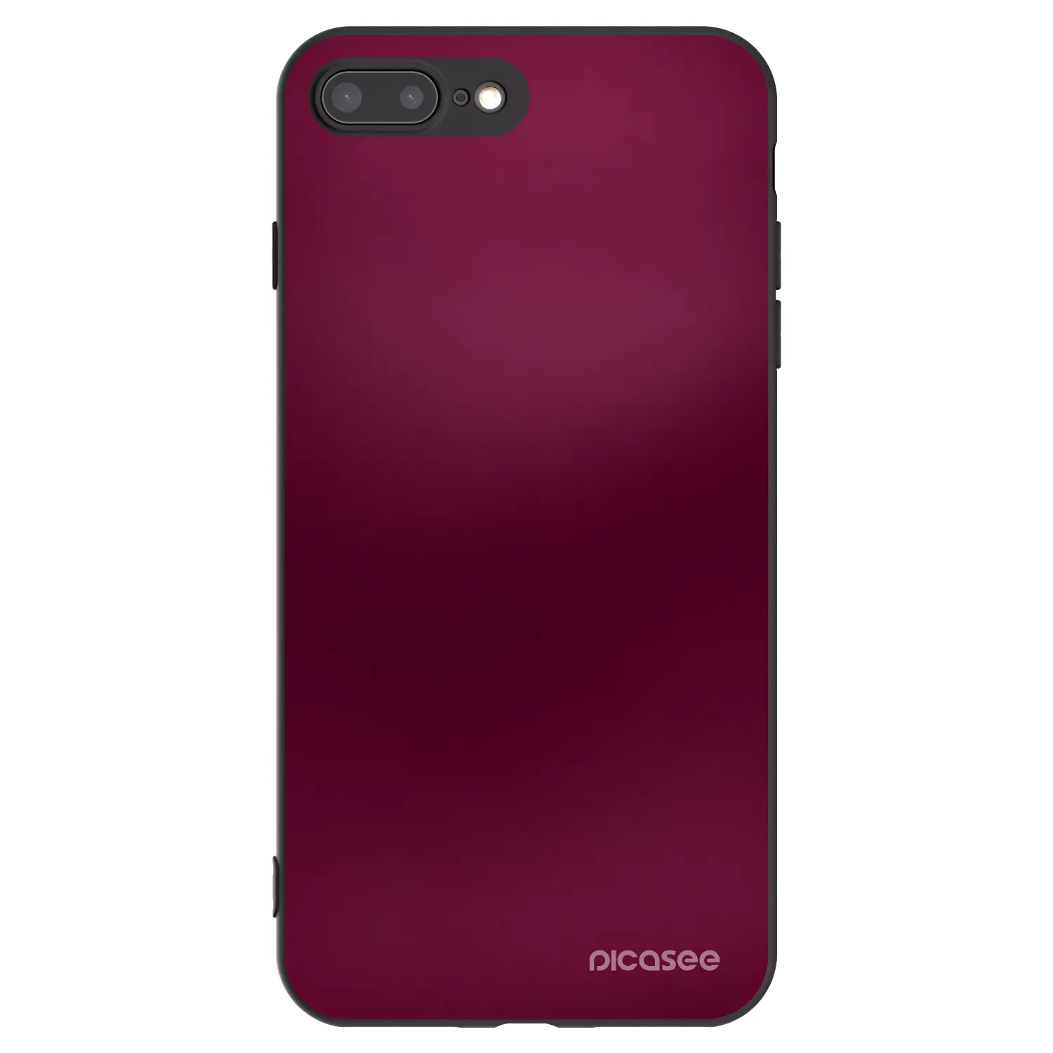 Picasee Apple iPhone 8 Plus Hülle - Schwarzes Silikon - Velvet Bordeaux