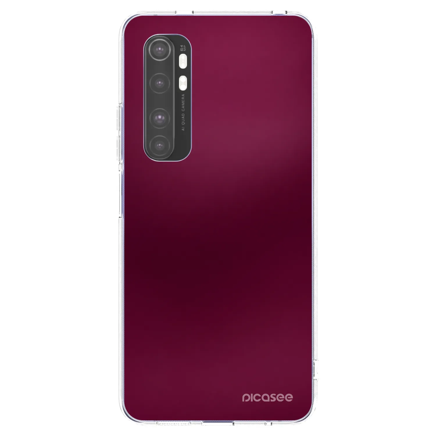 Picasee Xiaomi Mi Note 10 Lite Hülle - Transparentes Silikon - Velvet Bordeaux