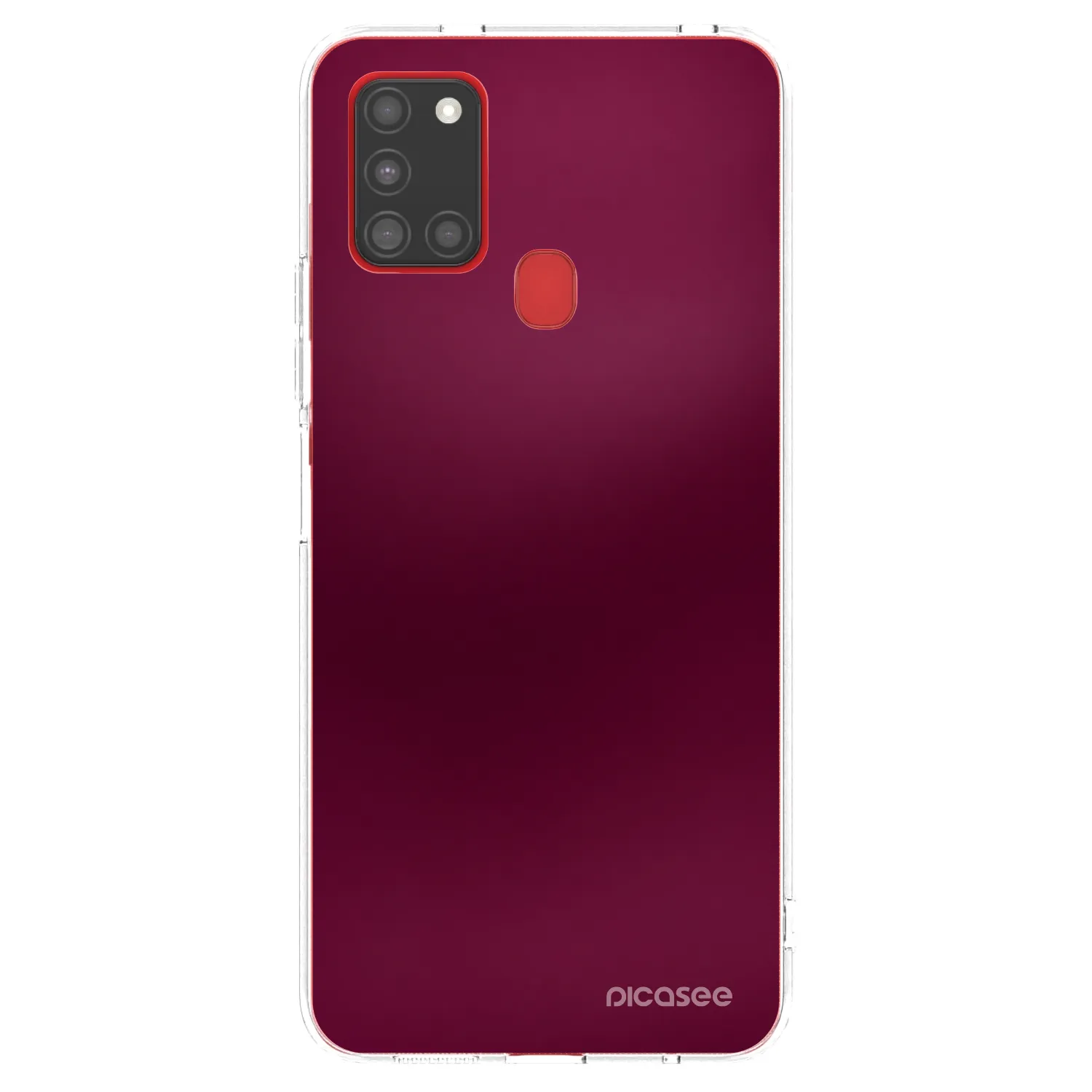 Picasee Samsung Galaxy A21s Hülle - Transparentes Silikon - Velvet Bordeaux