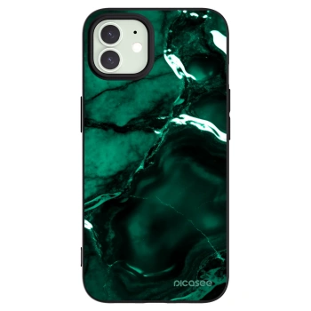 Picasee Apple iPhone 12 Hülle - Schwarzes Silikon - Dark emerald