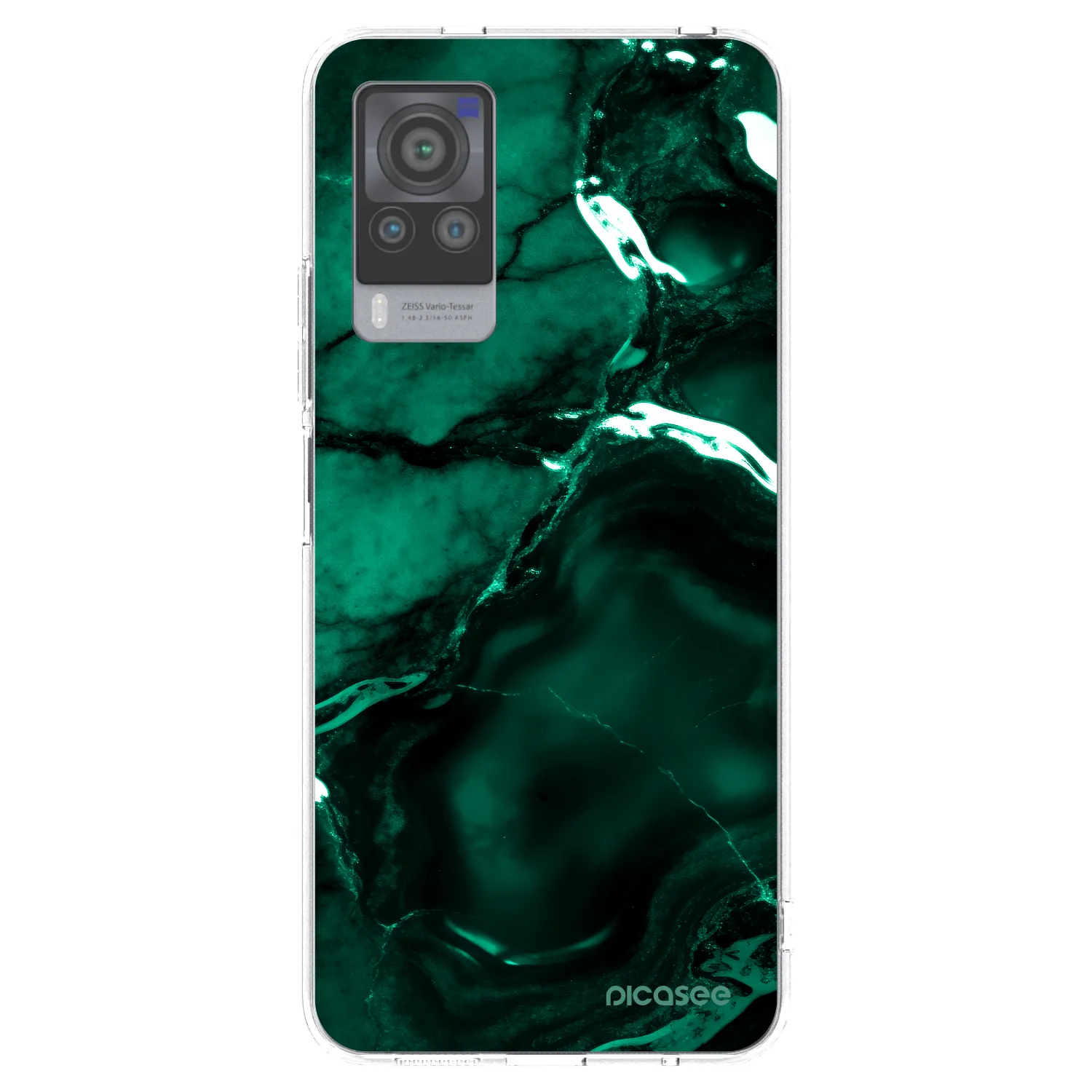 Picasee Vivo X60 Pro 5G Hülle - Transparentes Silikon - Dark emerald