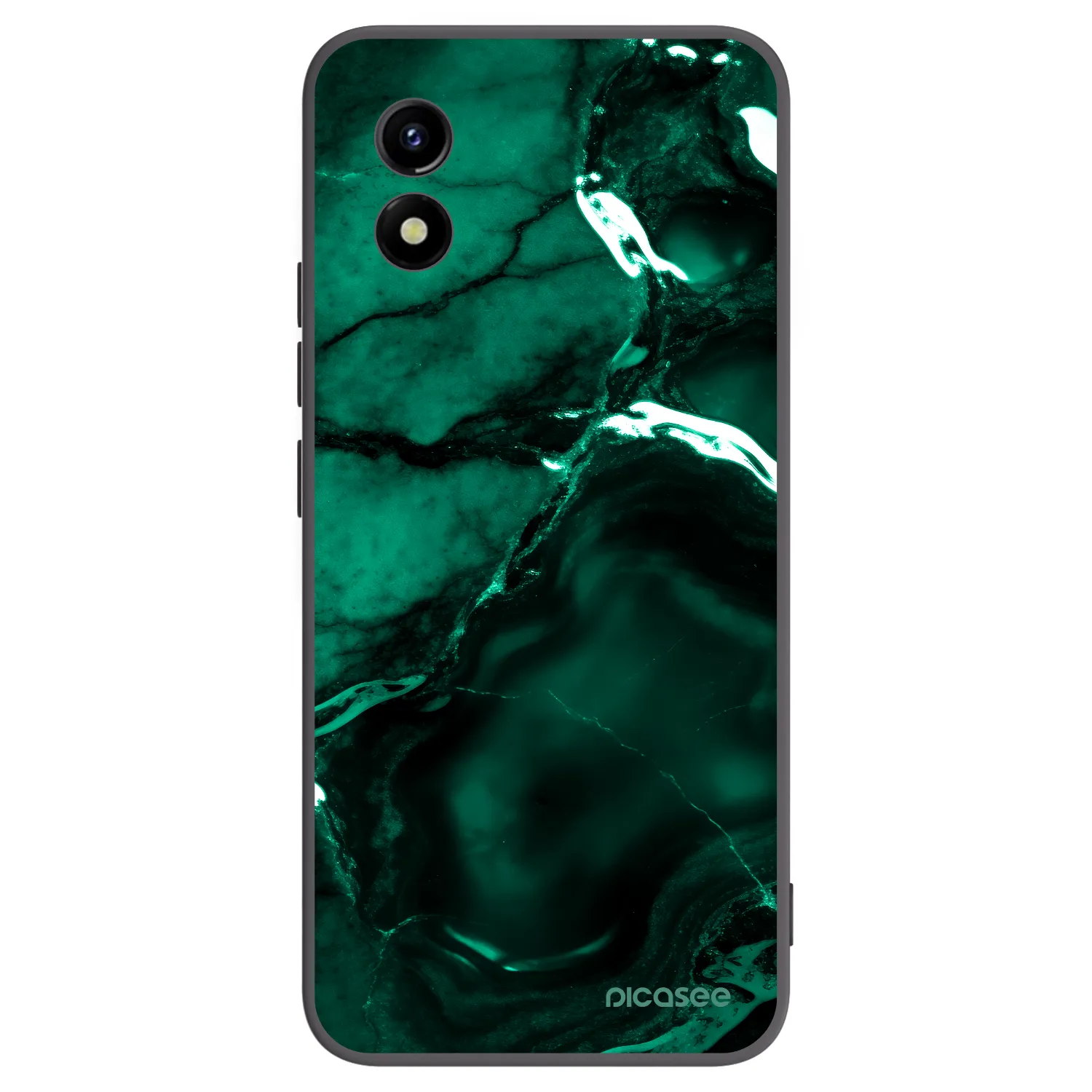 Picasee Vivo Y01 Hülle - Schwarzes Silikon - Dark emerald