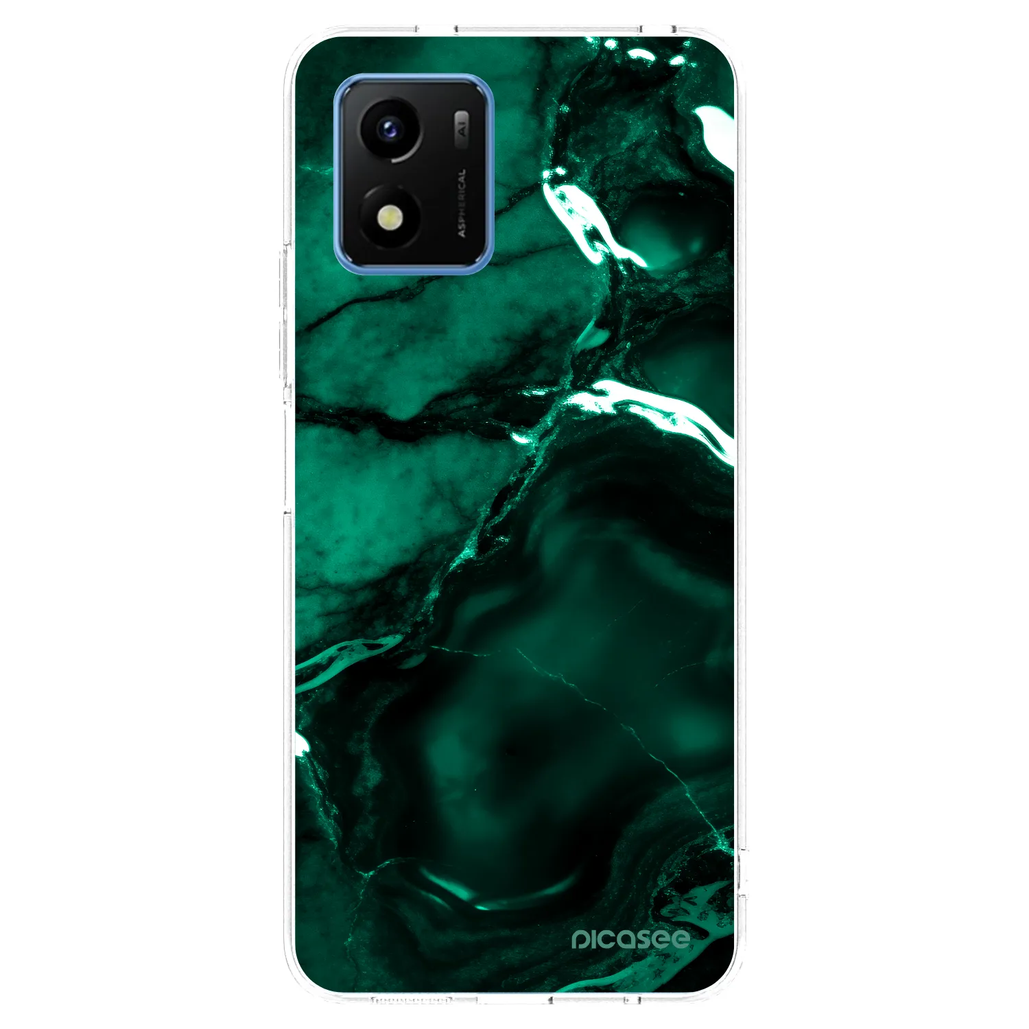 Picasee Vivo Y01 Hülle - Transparentes Silikon - Dark emerald