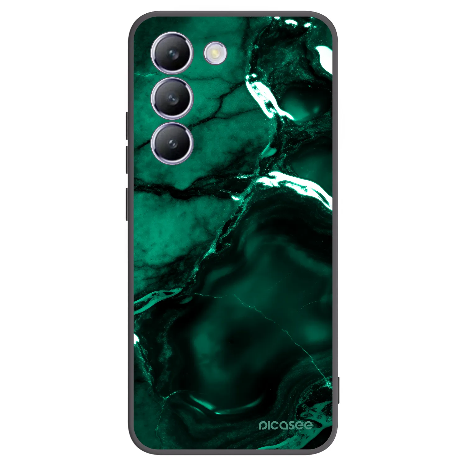 Picasee Vivo V40 SE 5G Hülle - Schwarzes Silikon - Dark emerald