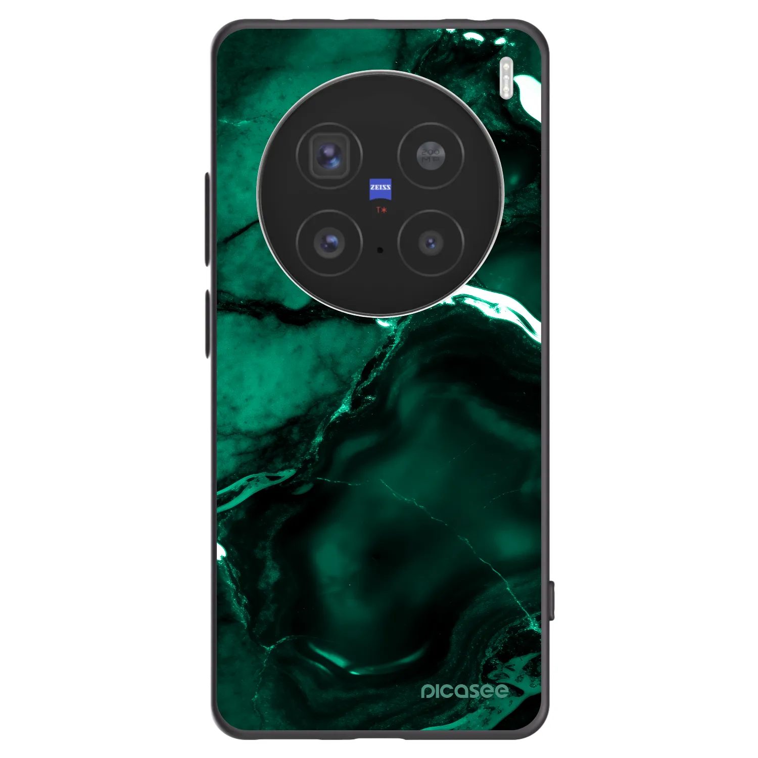 Picasee Vivo X200 Pro Hülle - Schwarzes Silikon - Dark emerald