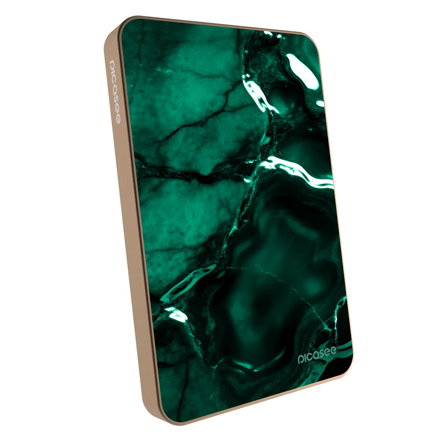 Picasee Powerbank mit MagSafe 5 000 mAh Golden - Dark emerald
