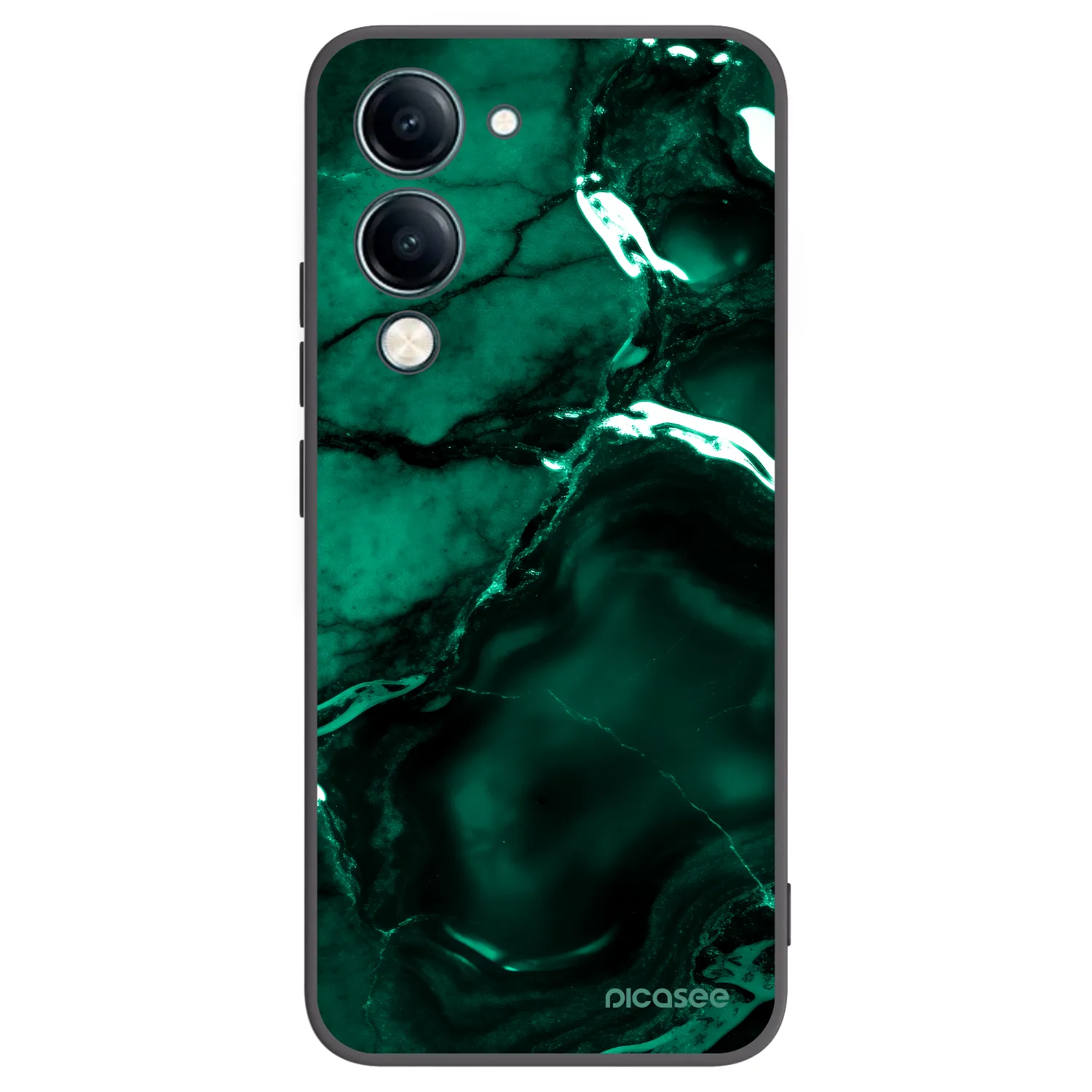 Picasee Vivo Y29s 5G Hülle - Schwarzes Silikon - Dark emerald