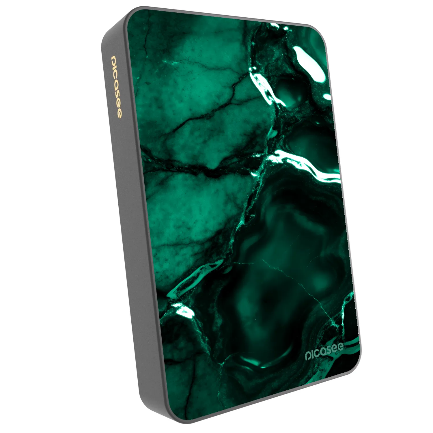 Picasee Powerbank mit MagSafe 10 000 mAh Grau - Dark emerald