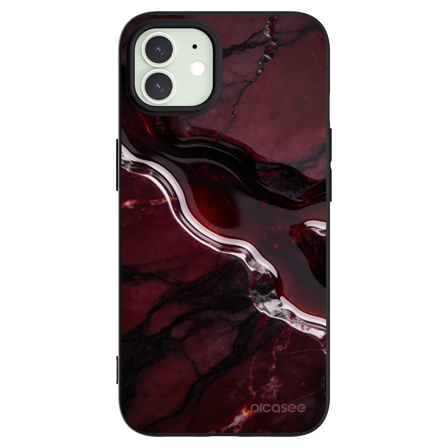 Picasee Apple iPhone 12 Pro Hülle - Schwarzes Silikon - Cherry stone