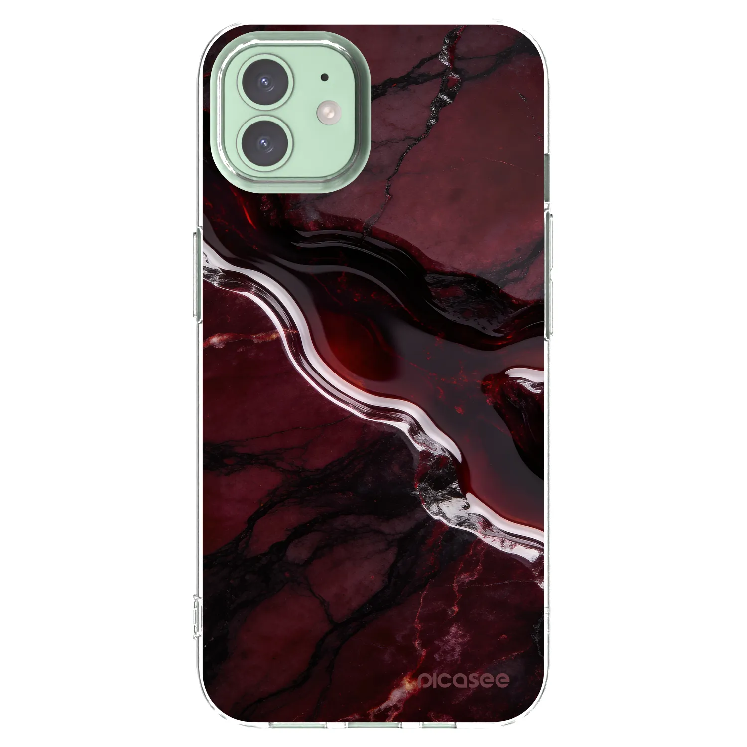 Picasee Apple iPhone 12 Pro Hülle - Transparentes Silikon - Cherry stone