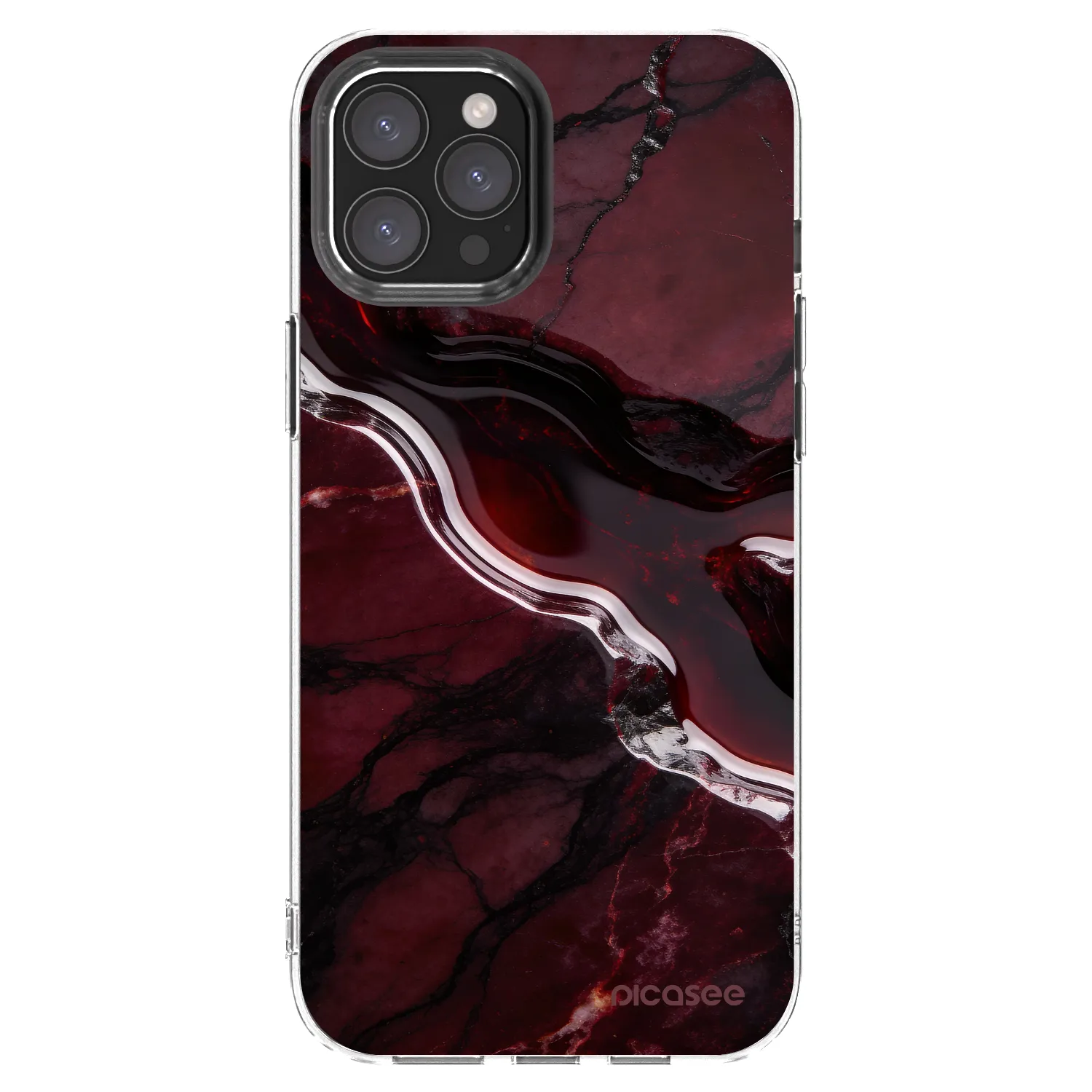 Picasee Apple iPhone 12 Pro Max Hülle - Transparentes Silikon - Cherry stone