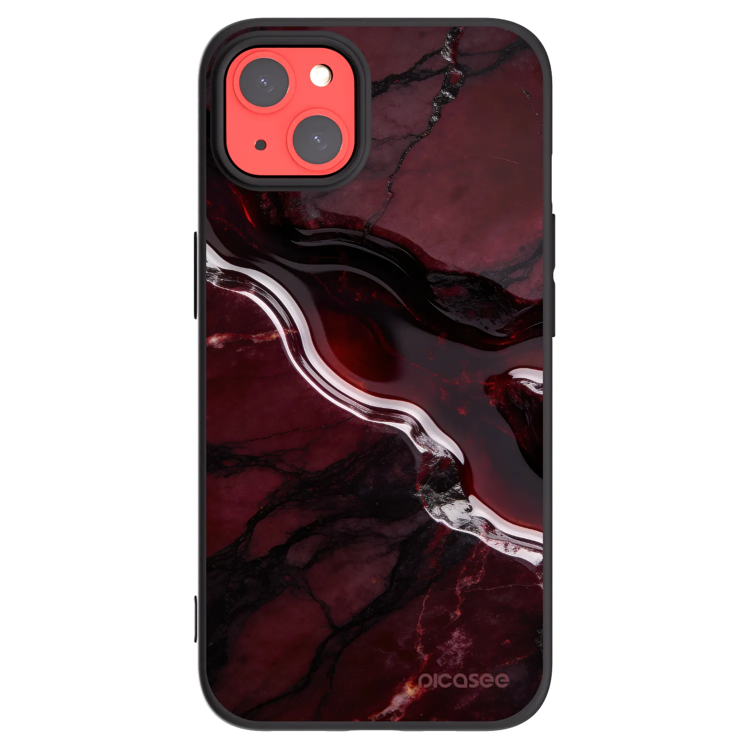 Picasee Apple iPhone 13 Hülle - Schwarzes Silikon - Cherry stone