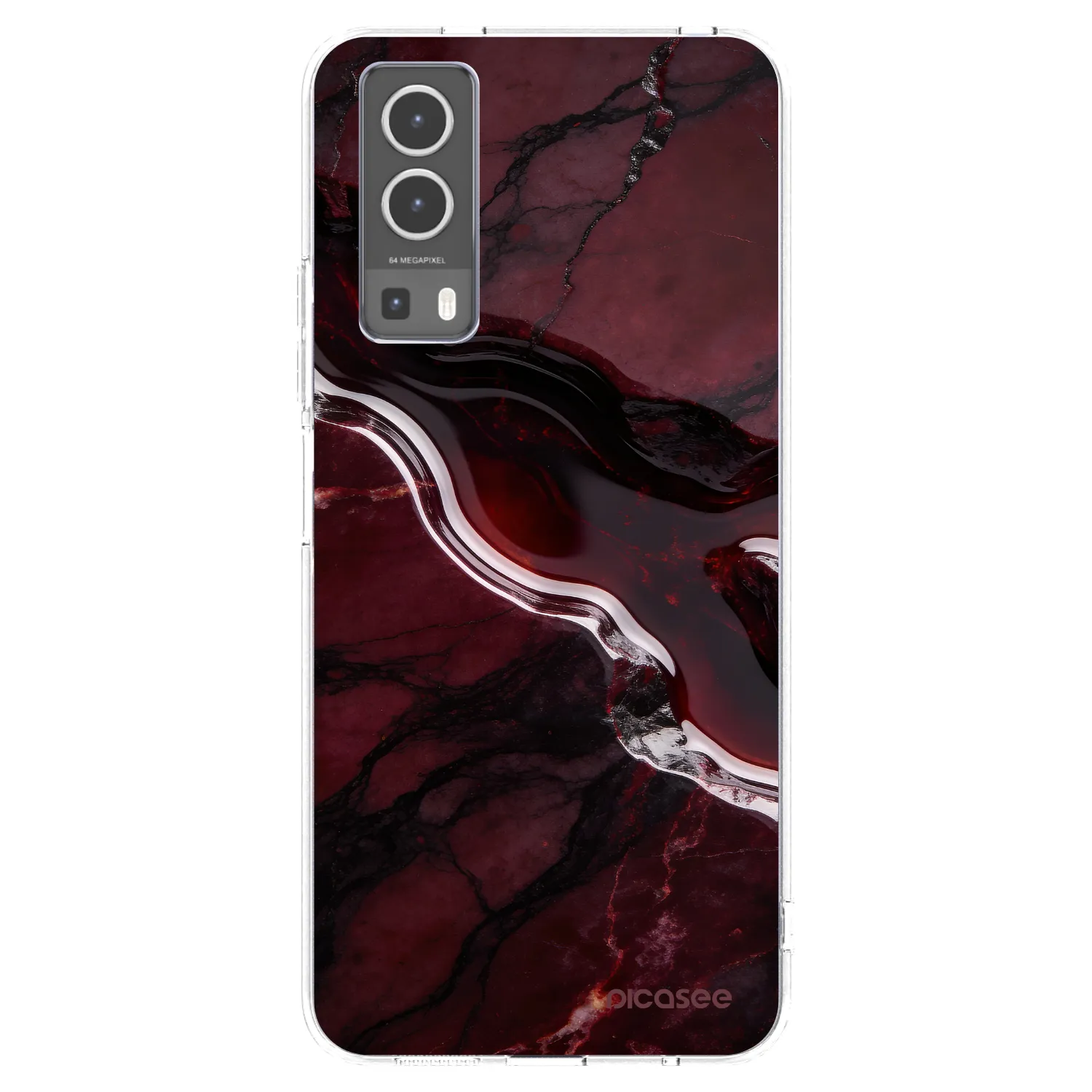 Picasee Vivo Y72 5G Hülle - Transparentes Silikon - Cherry stone