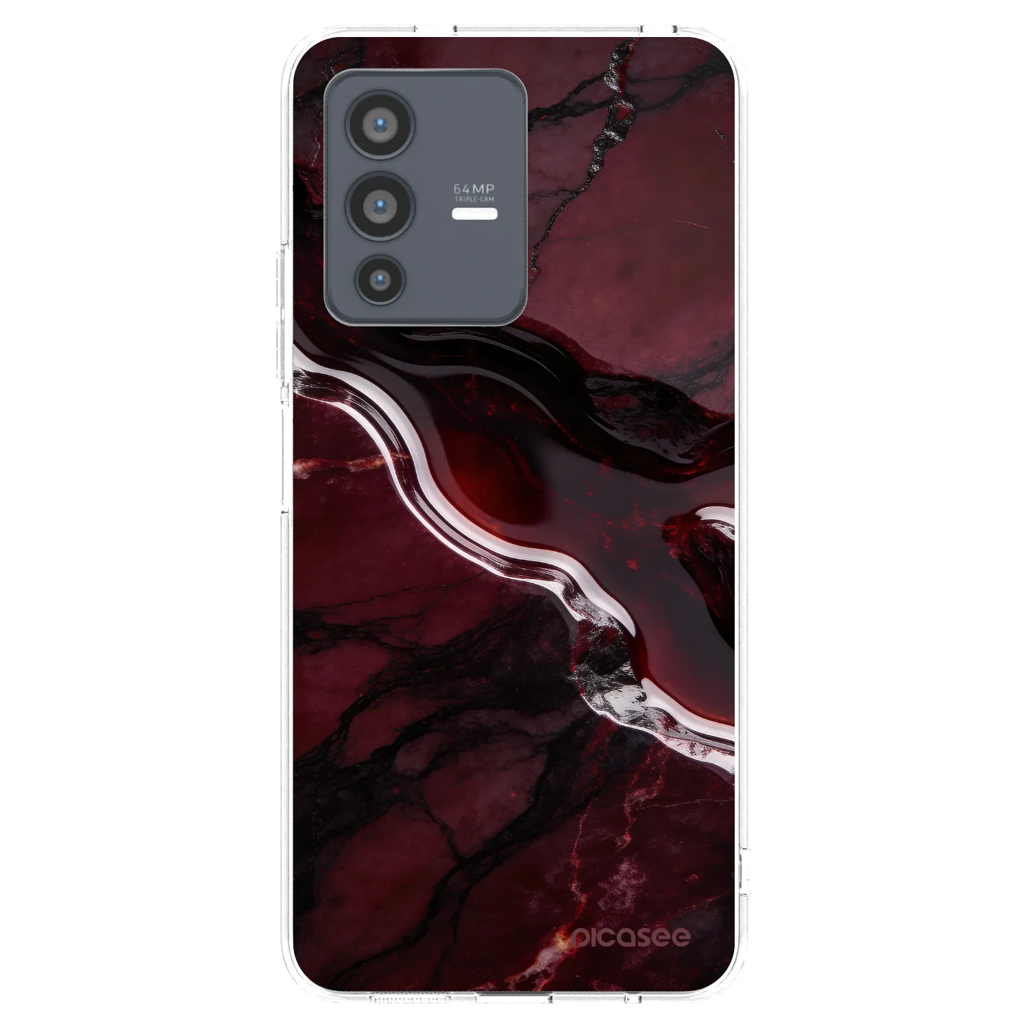 Picasee Vivo V23 5G Hülle - Transparentes Silikon - Cherry stone